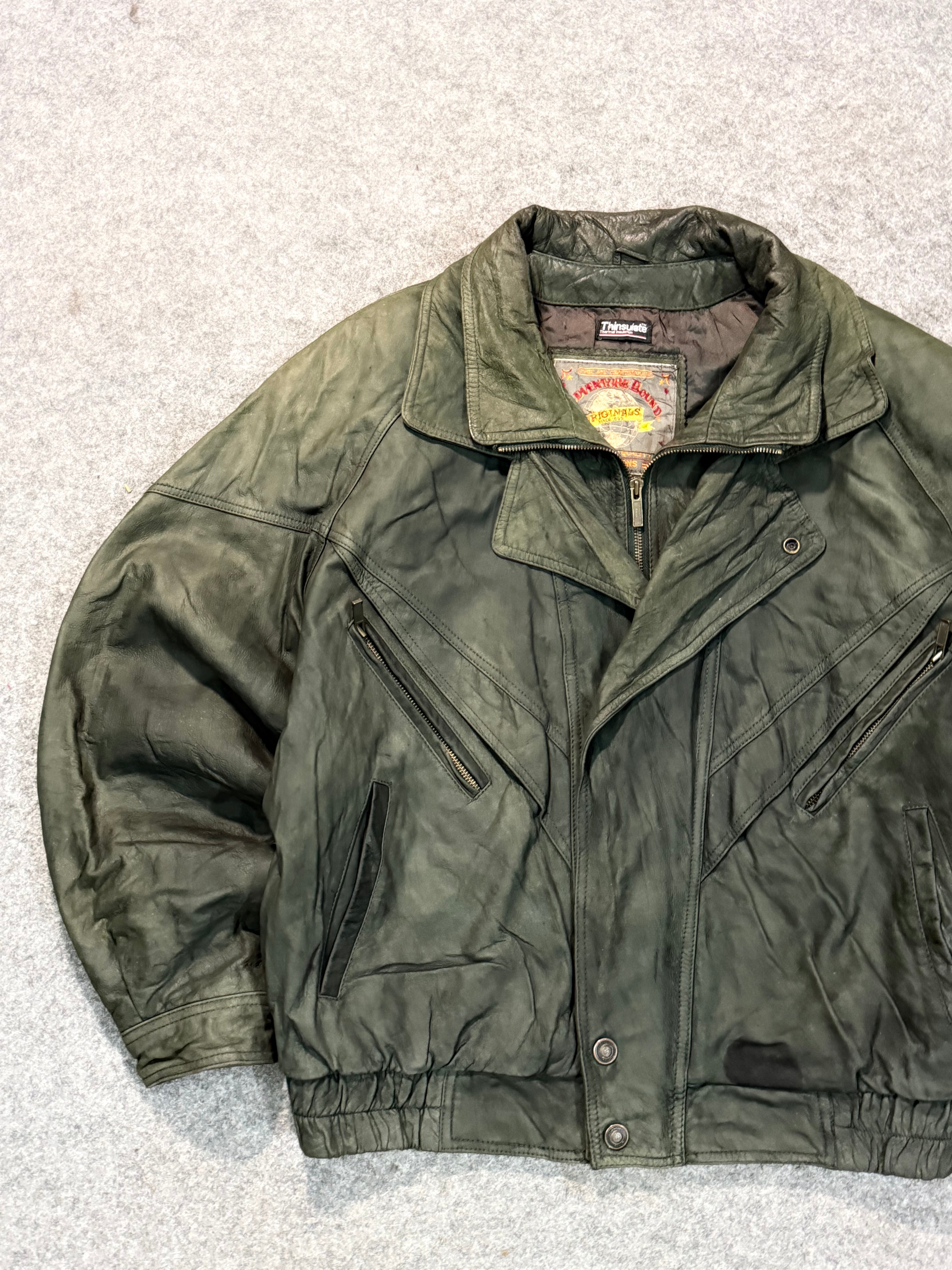 Bomber leather jacket(M/L)