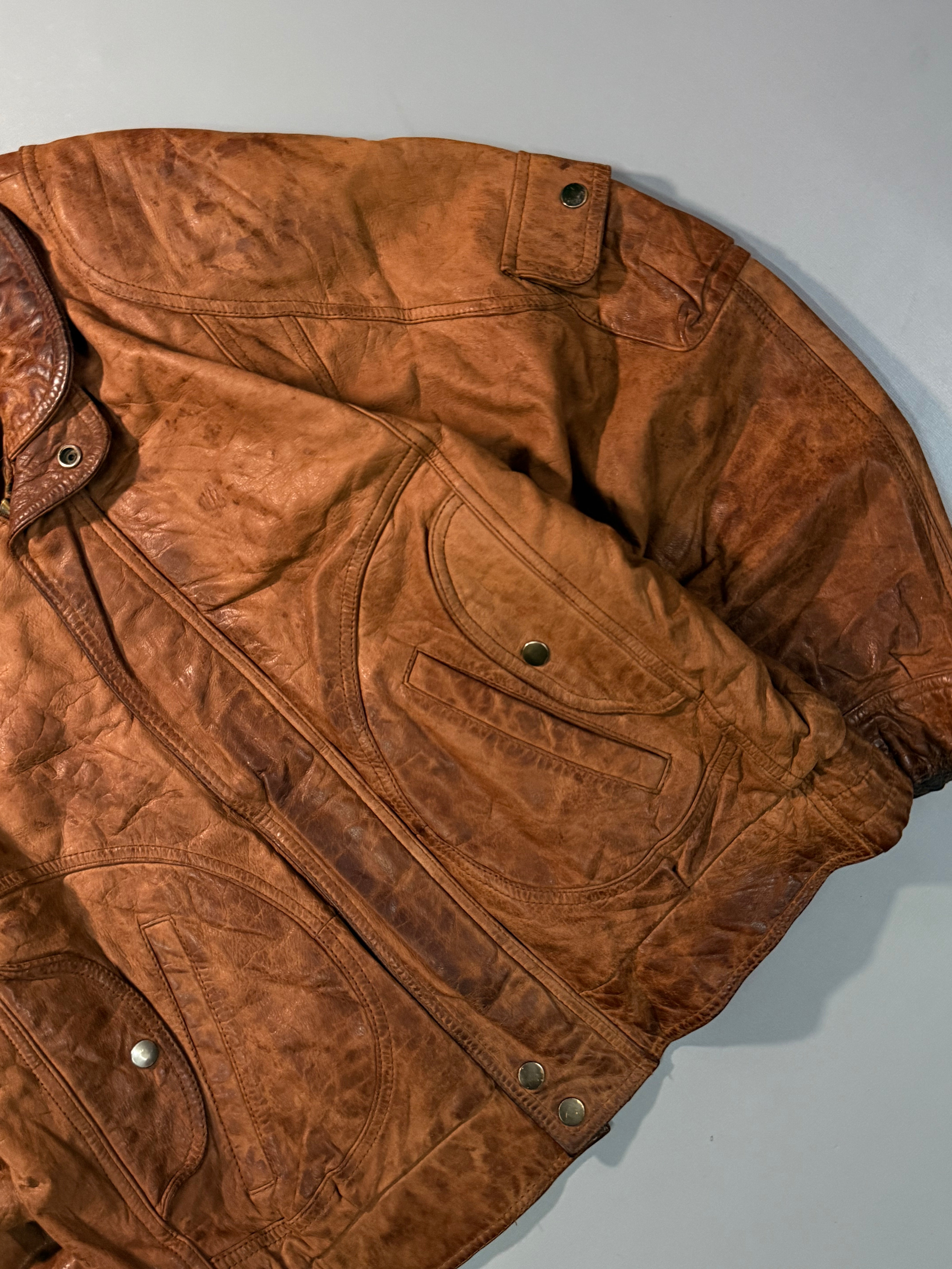 Bomber leather jacket(S/M)