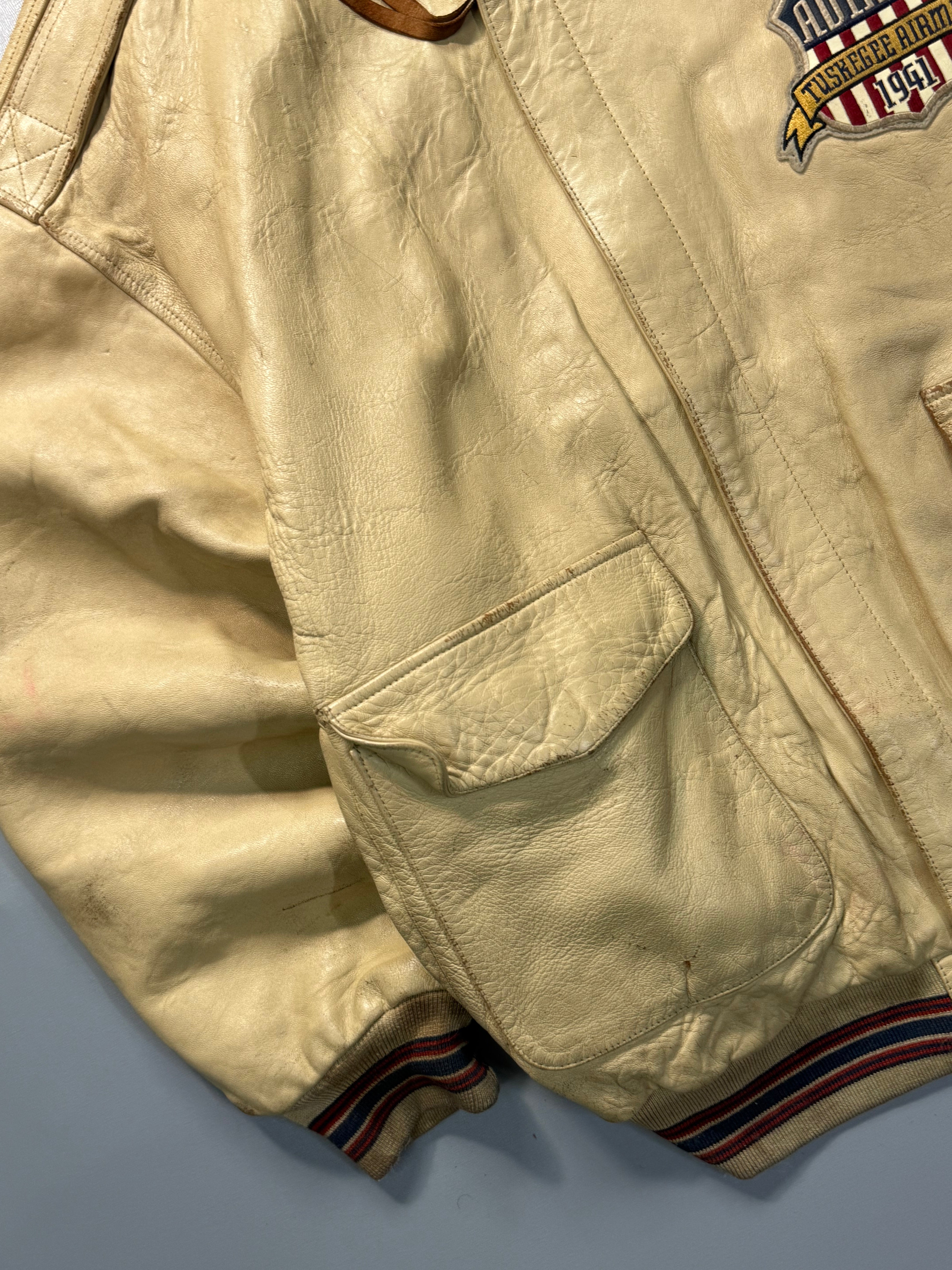 Avirex bomber leather jacket(2XL-3XL)
