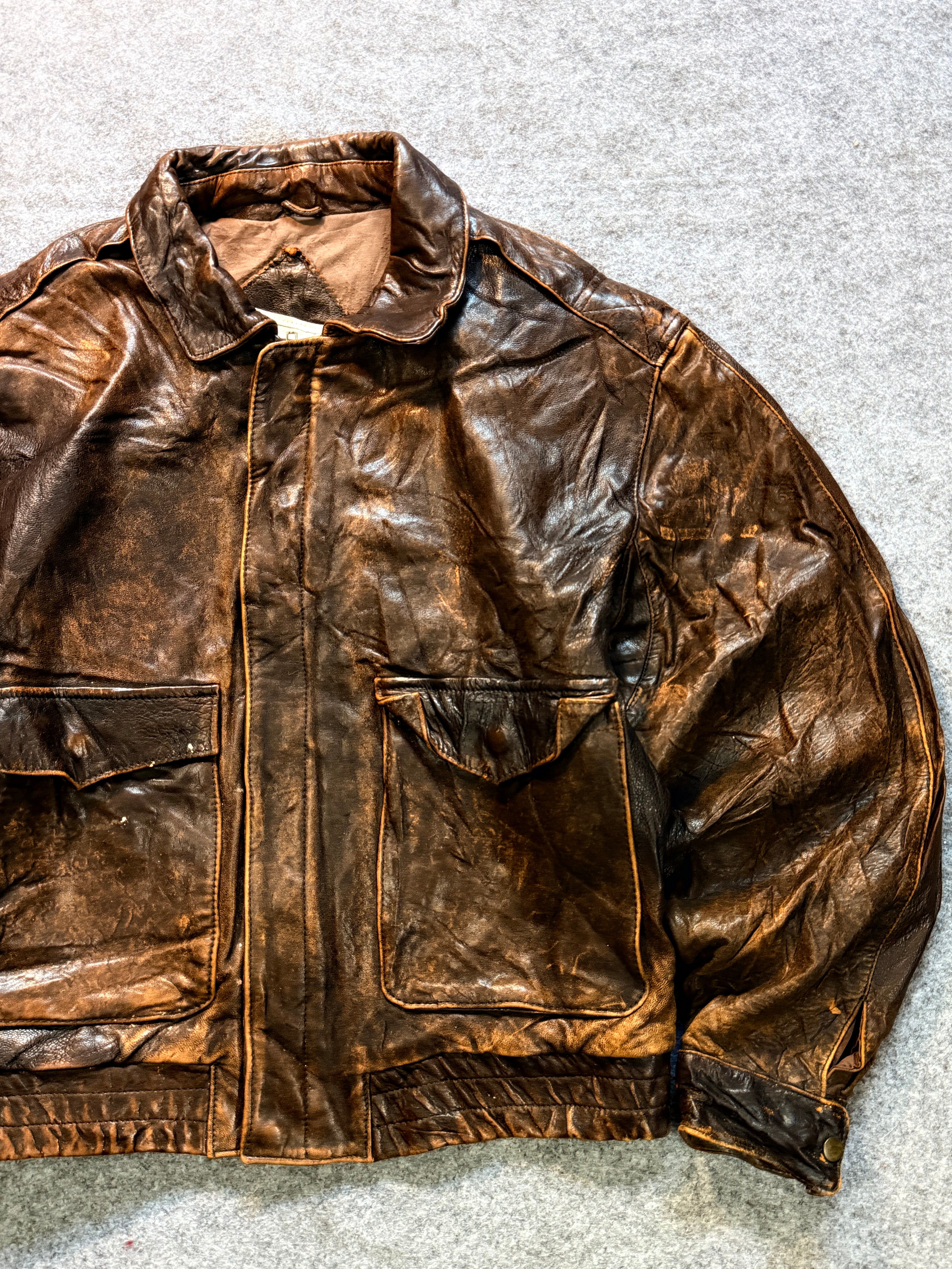 Bomber leather jacket(S/M/L)
