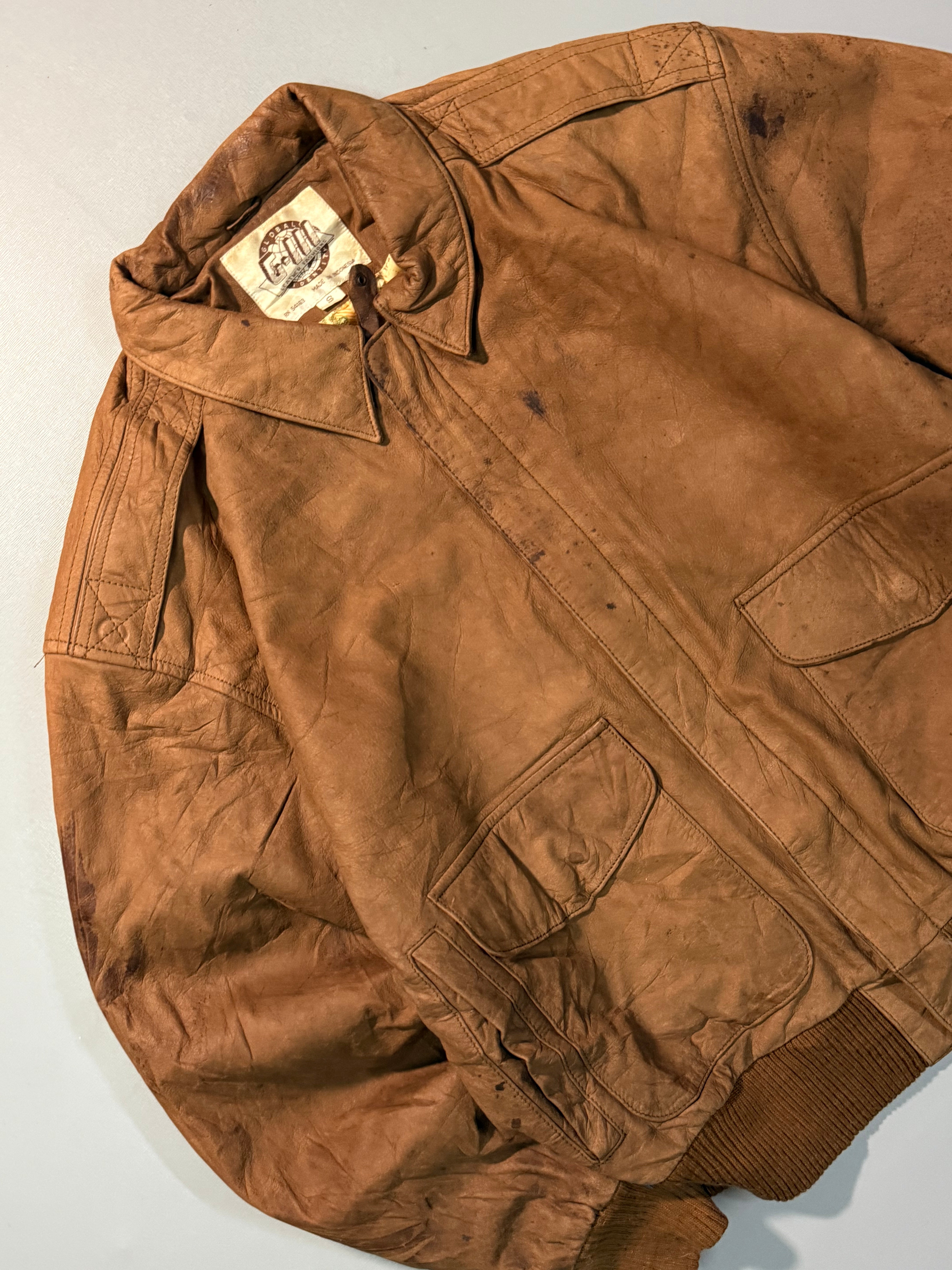 Bomber leather jacket(S/M)