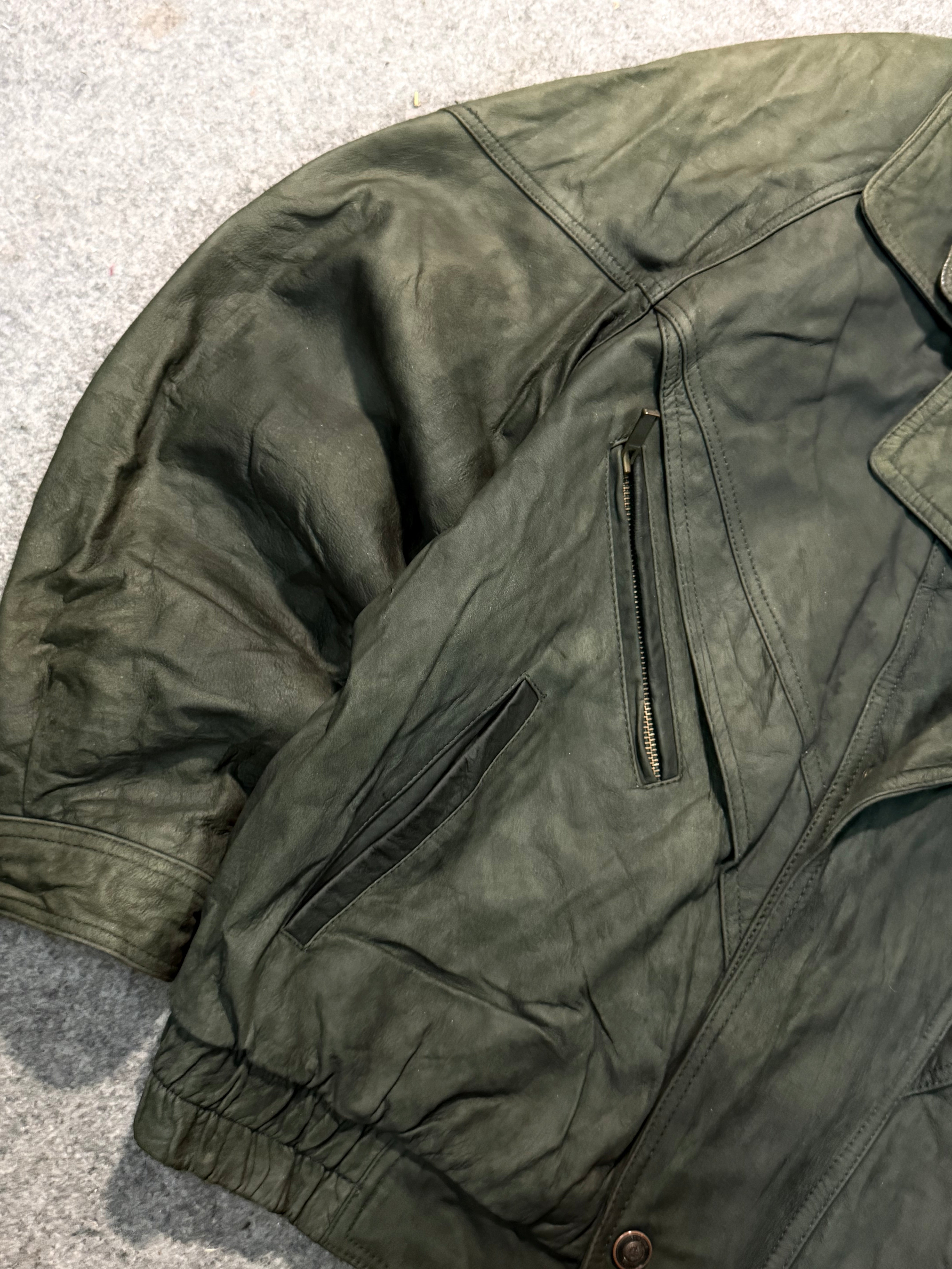 Bomber leather jacket(M/L)