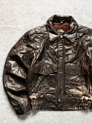 BOMBER LEATHER JACKET(M/L)