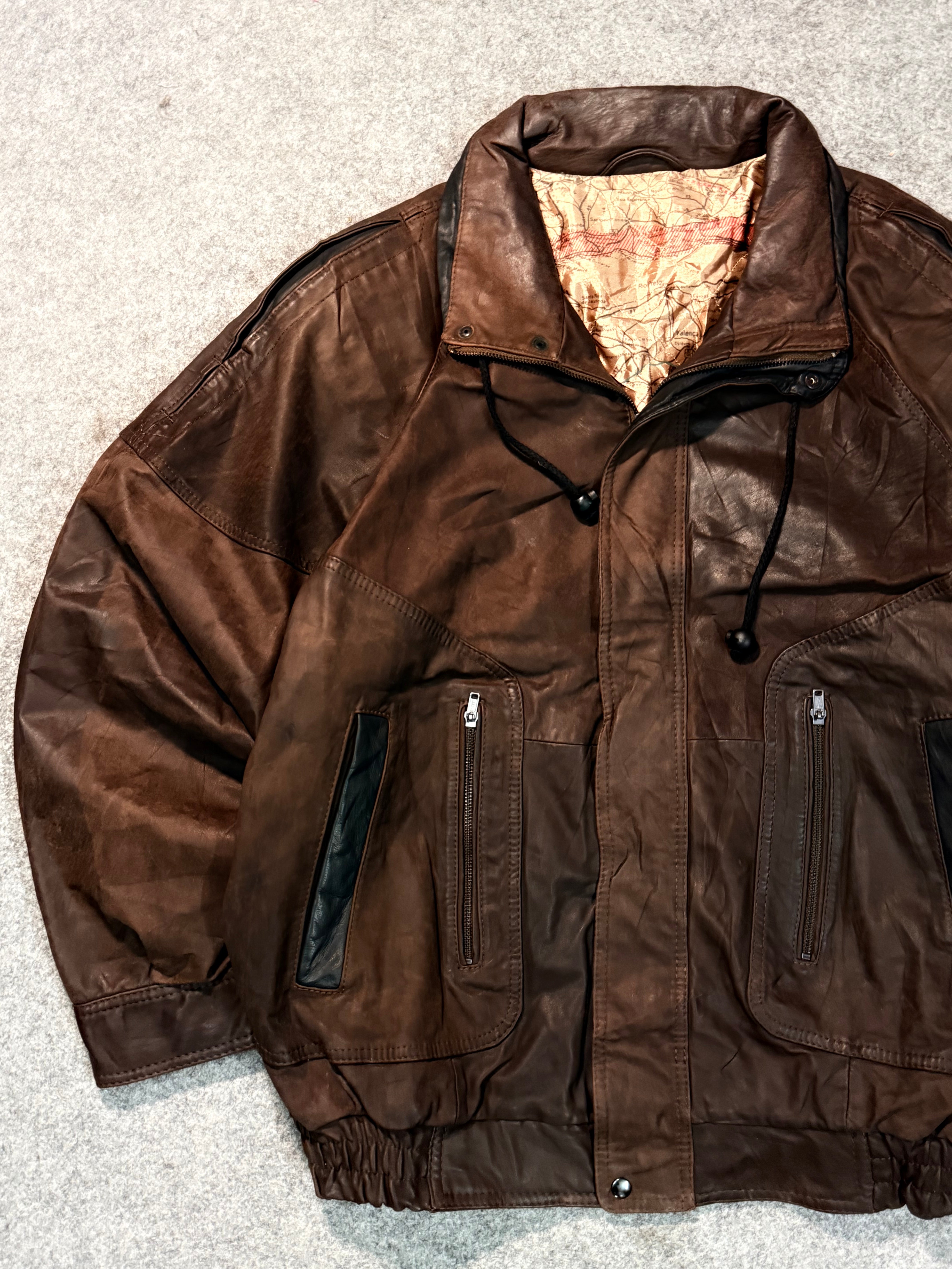 Bomber leather jacket(XL+)