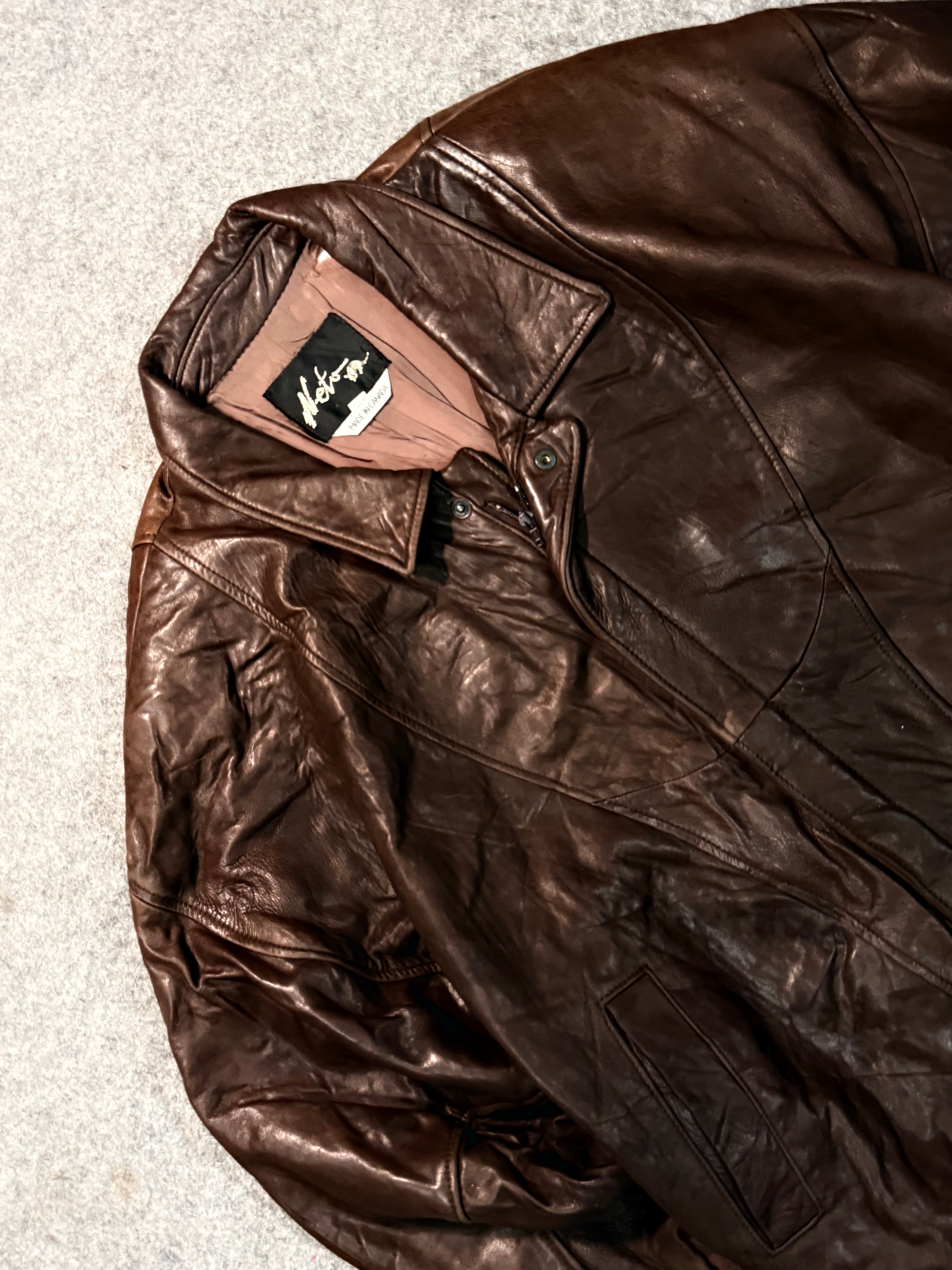Bomber leather jacket(XL+)