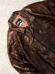 Bomber leather jacket(XL+)