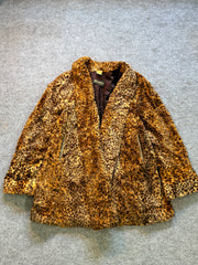 Animal print fur coat(XL+)