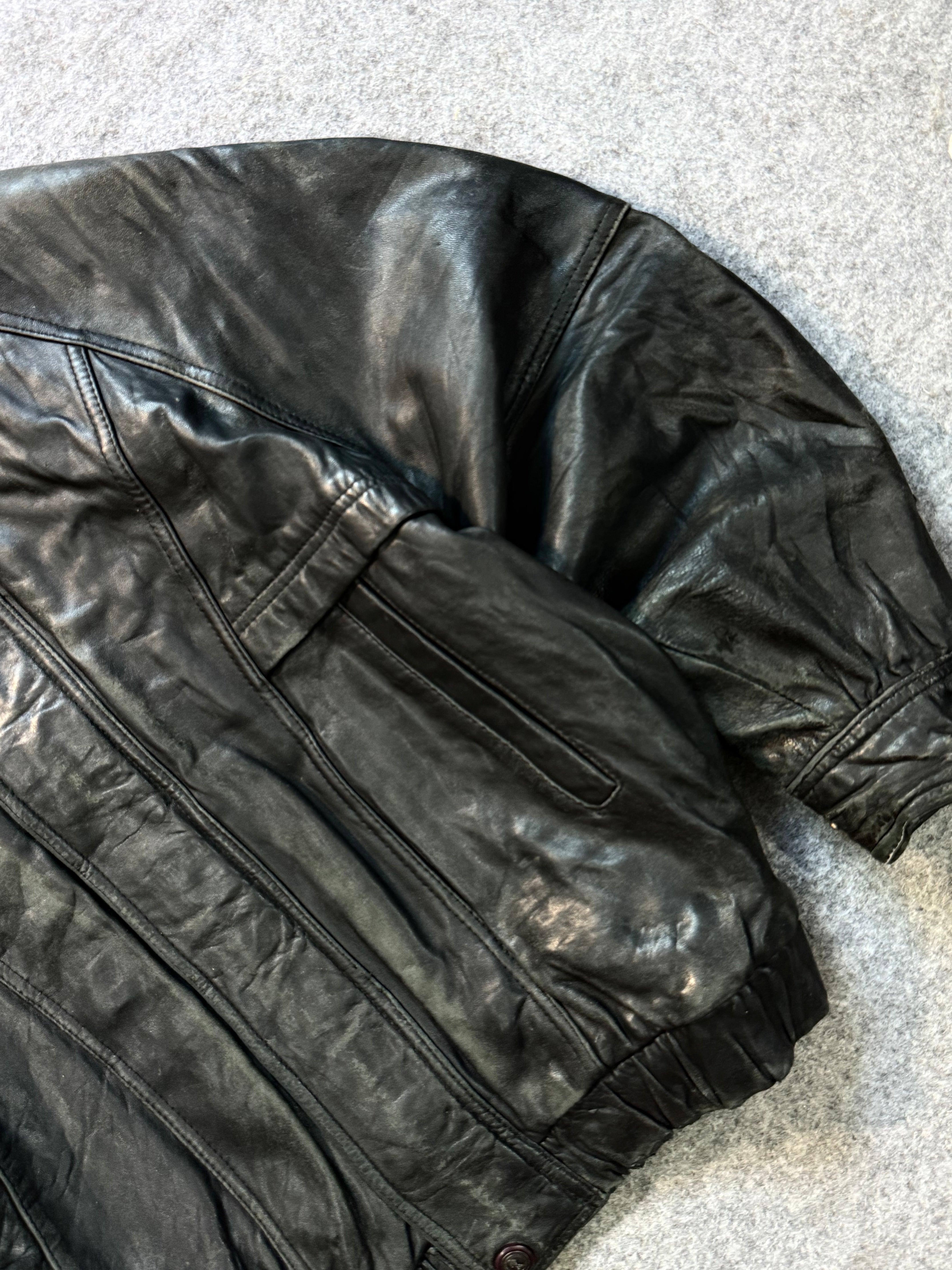 Bomber leather jacket(M/L)