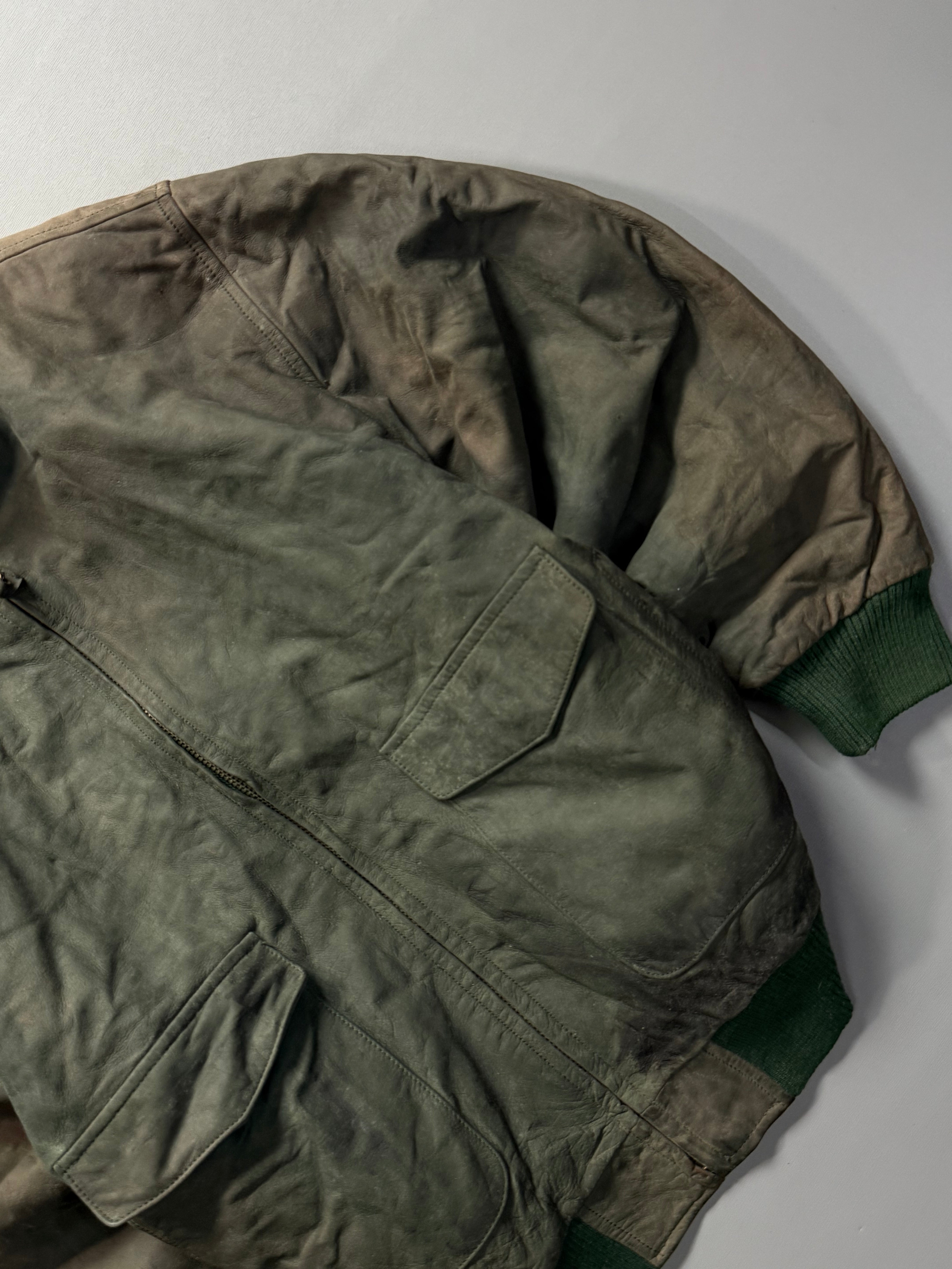 Bomber leather jacket(M/L)