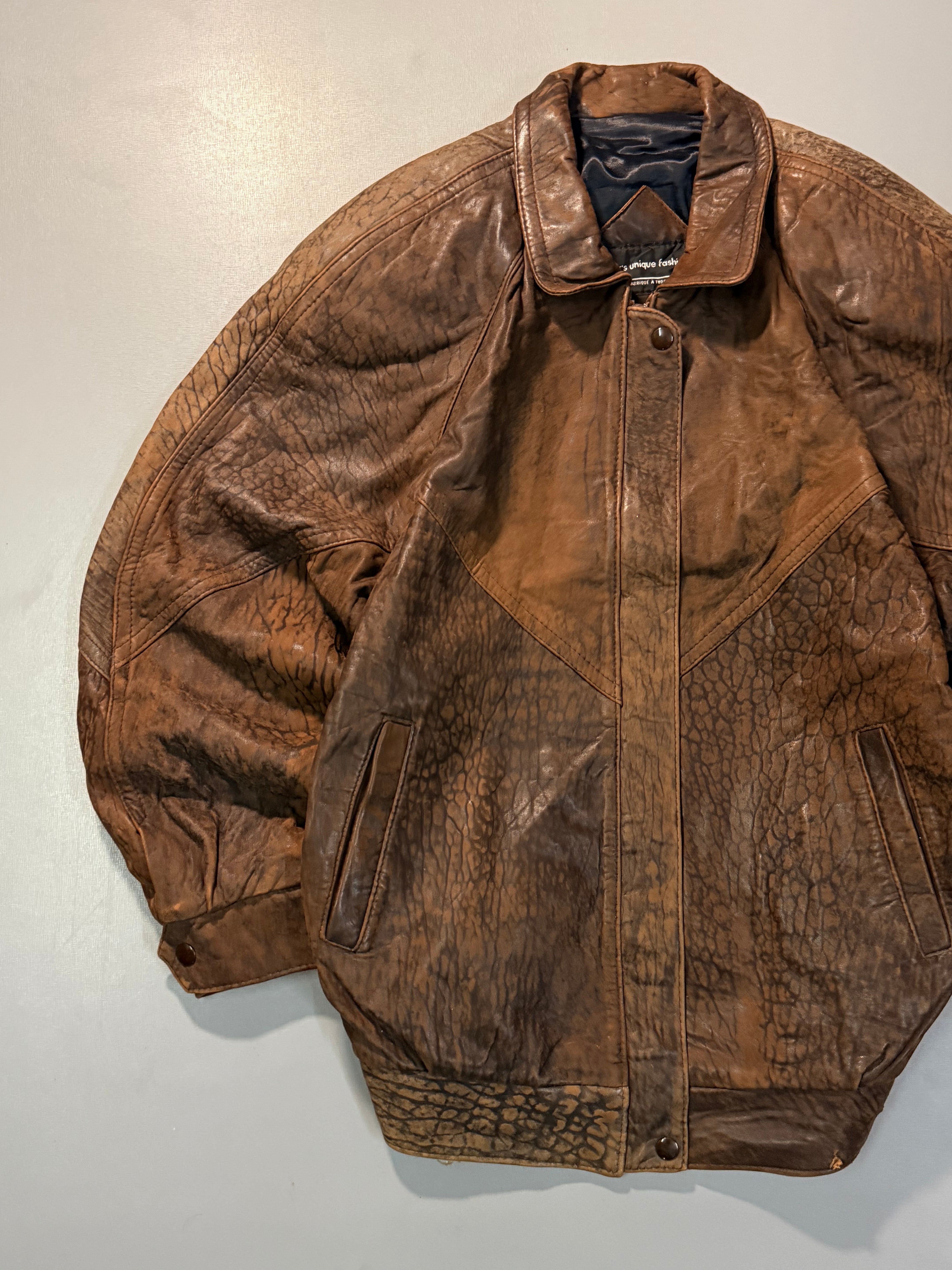 Bomber leather jacket(M/L)