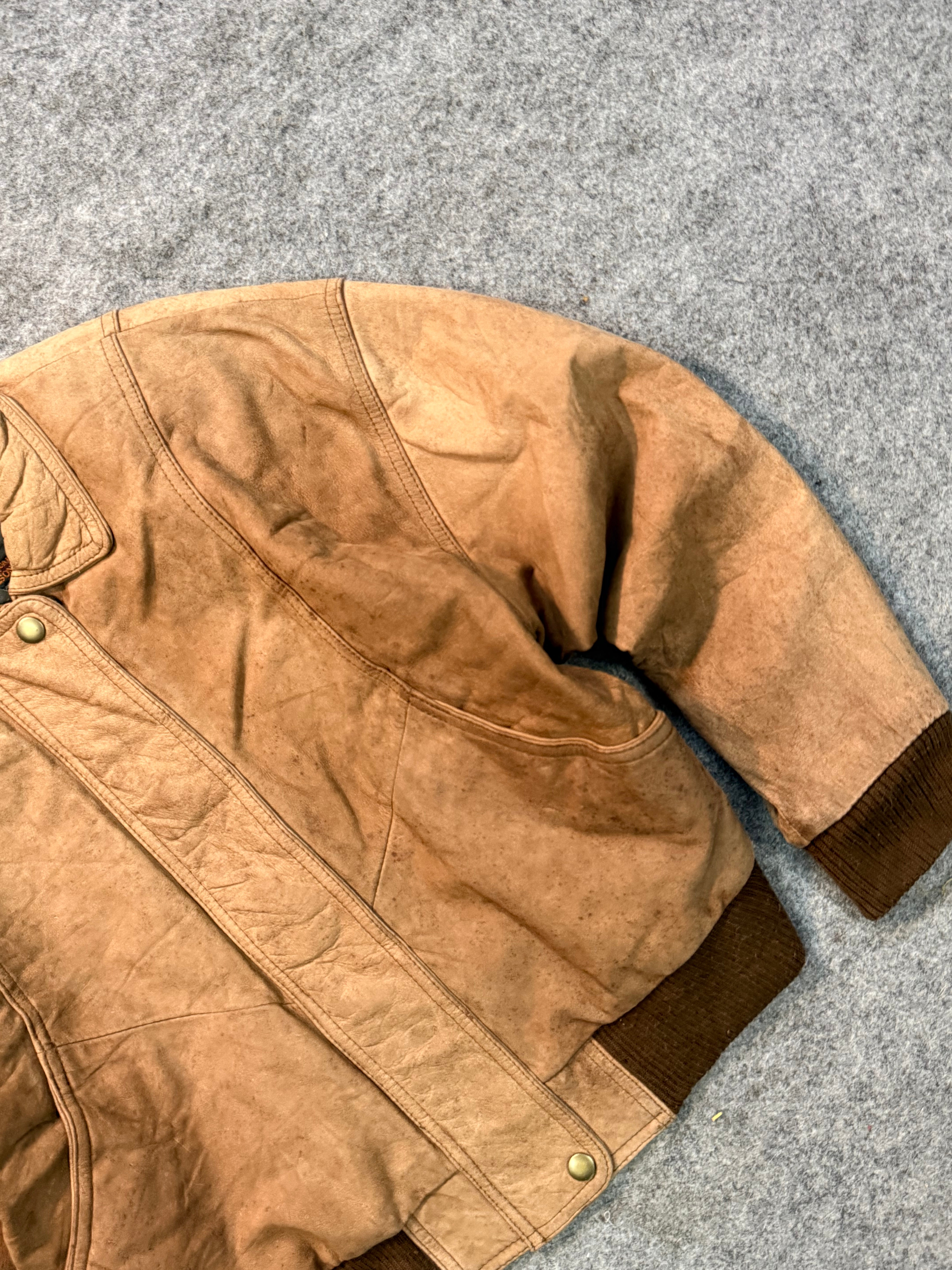 Bomber leather jacket(XS)
