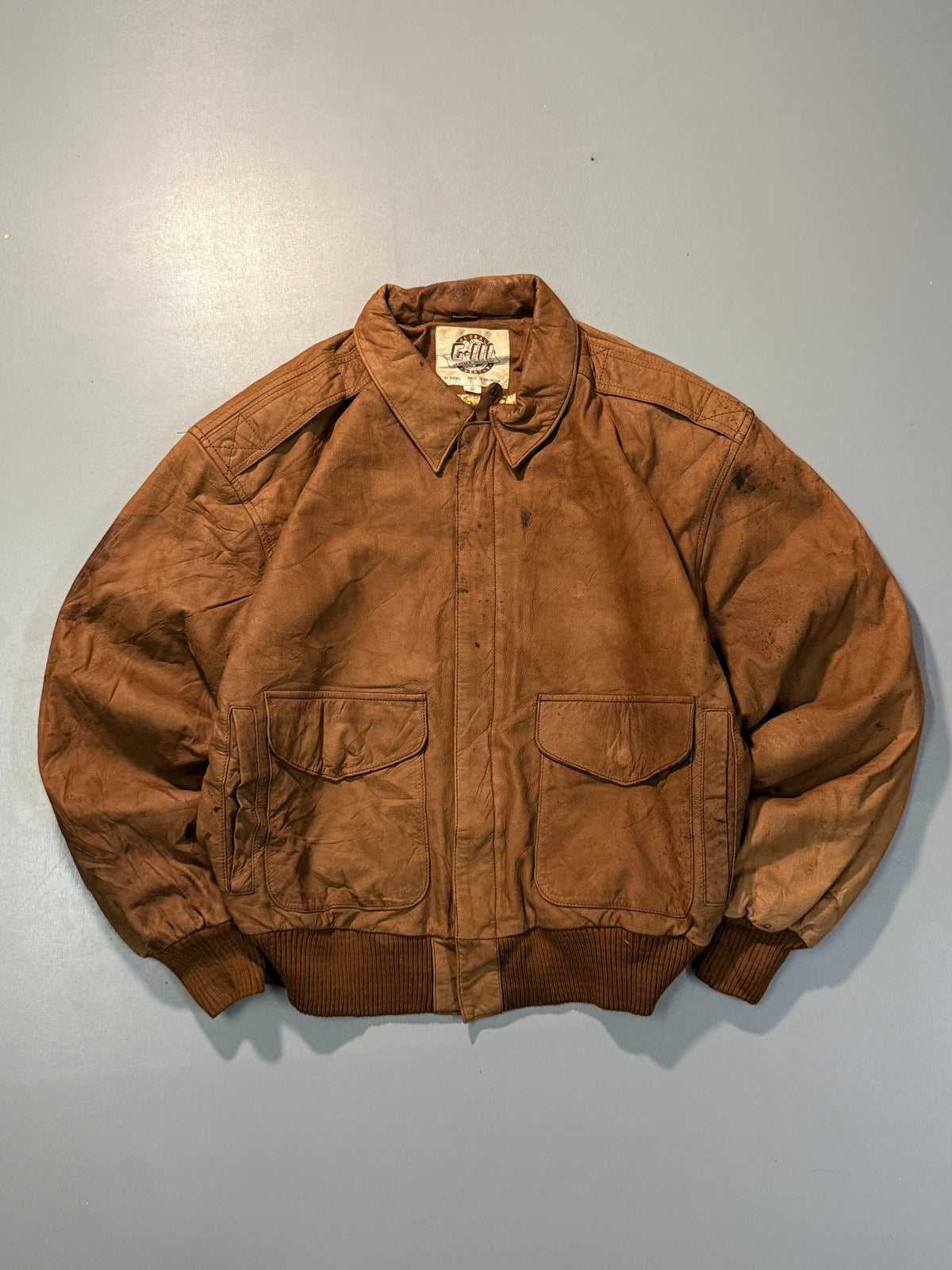 Bomber leather jacket(S/M)