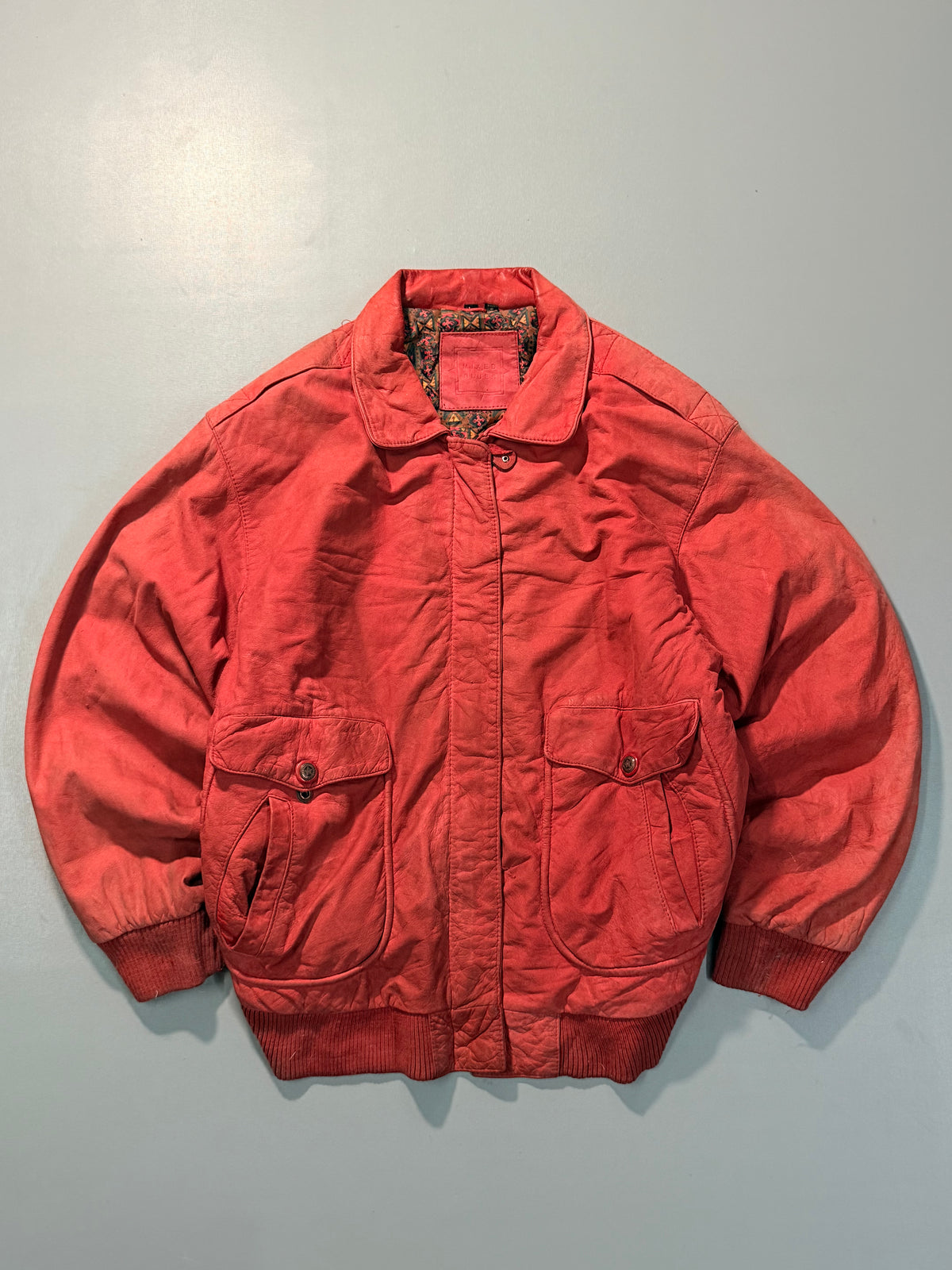 Bomber leather jacket(M/L)