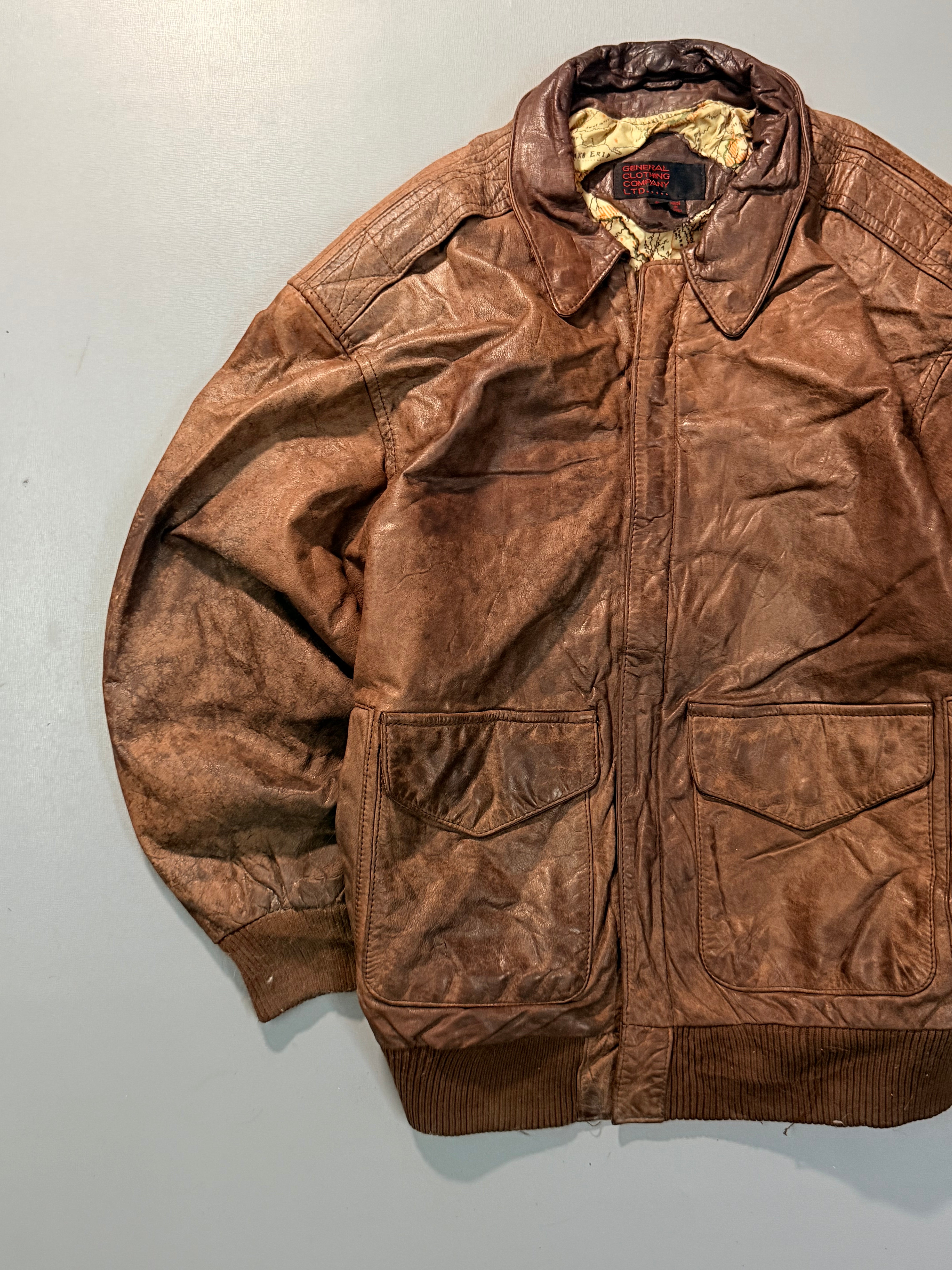 Bomber leather jacket(XS/S)