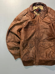 Bomber leather jacket(XS/S)