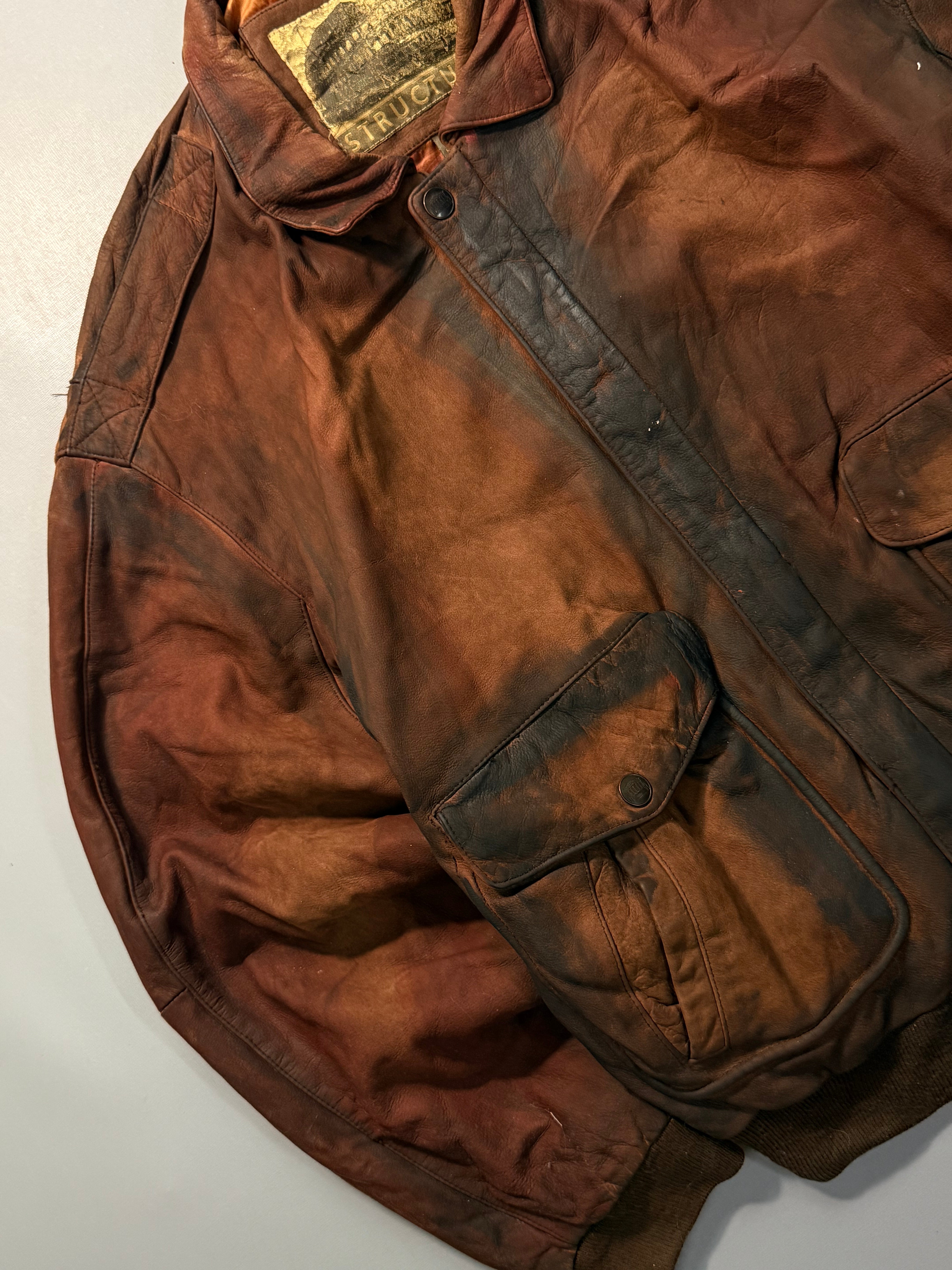 Bomber leather jacket(L/XL)