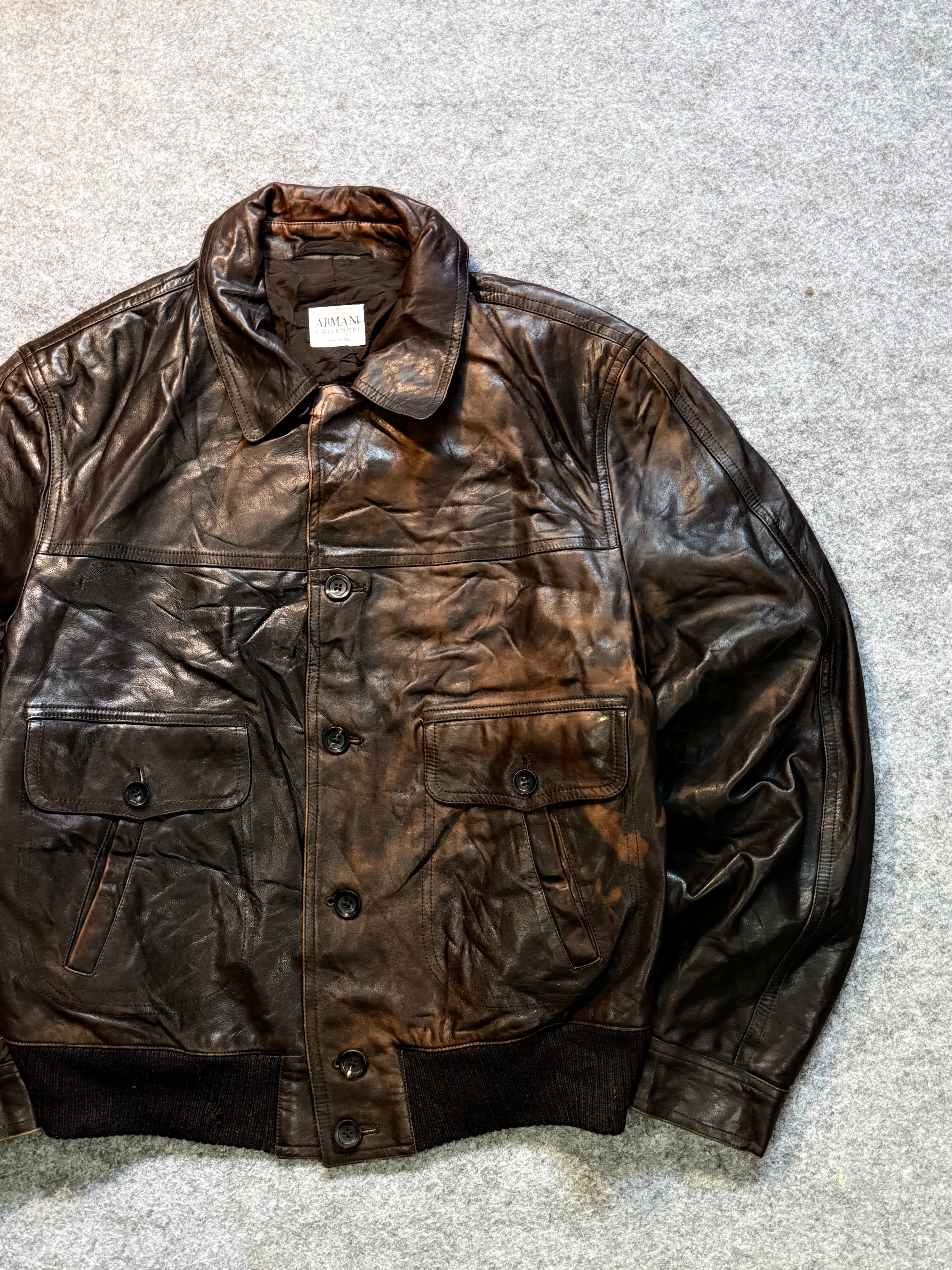 Bomber leather jacket(M/L)