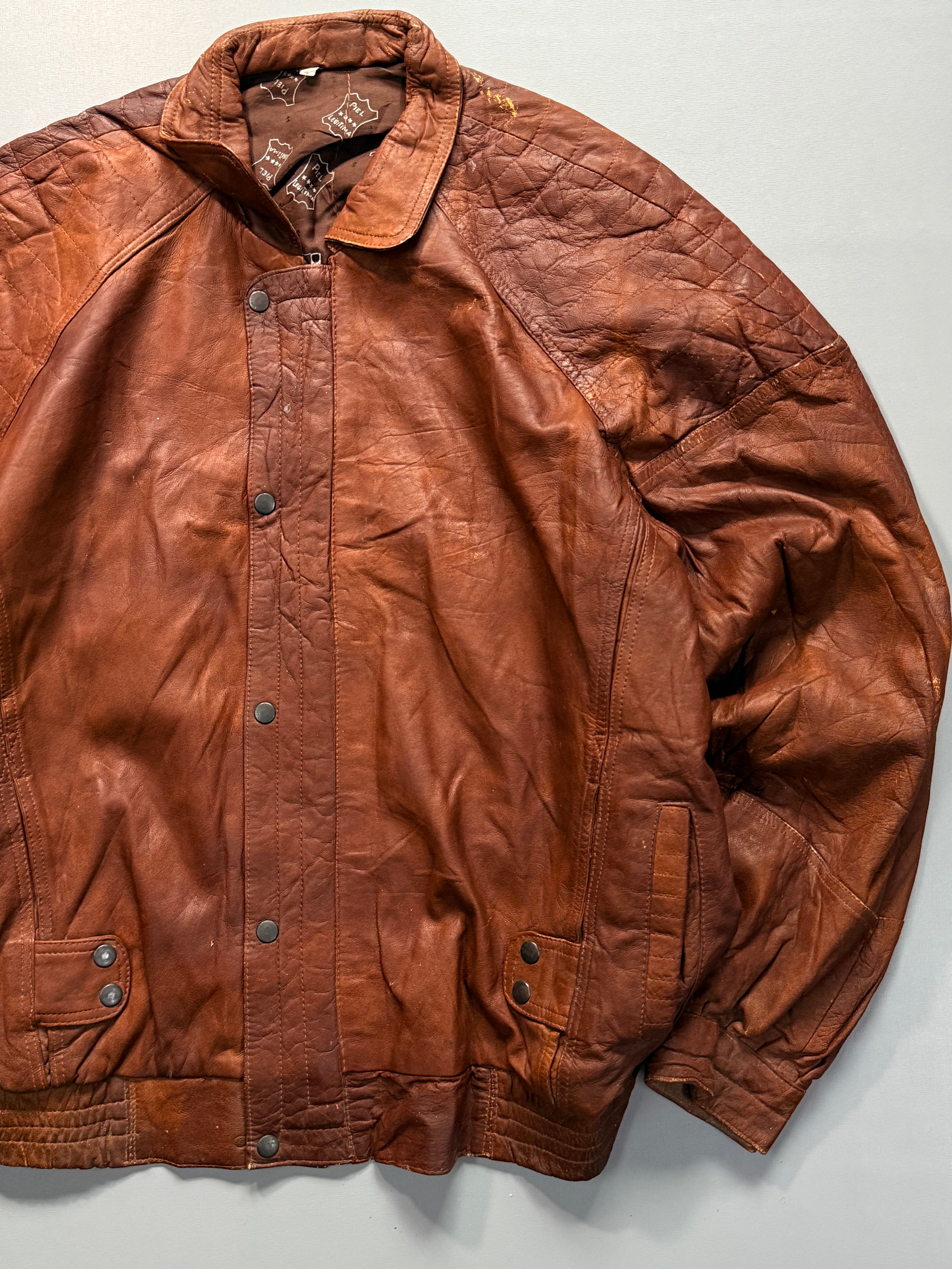 Bomber leather jacket(XL/2XL)