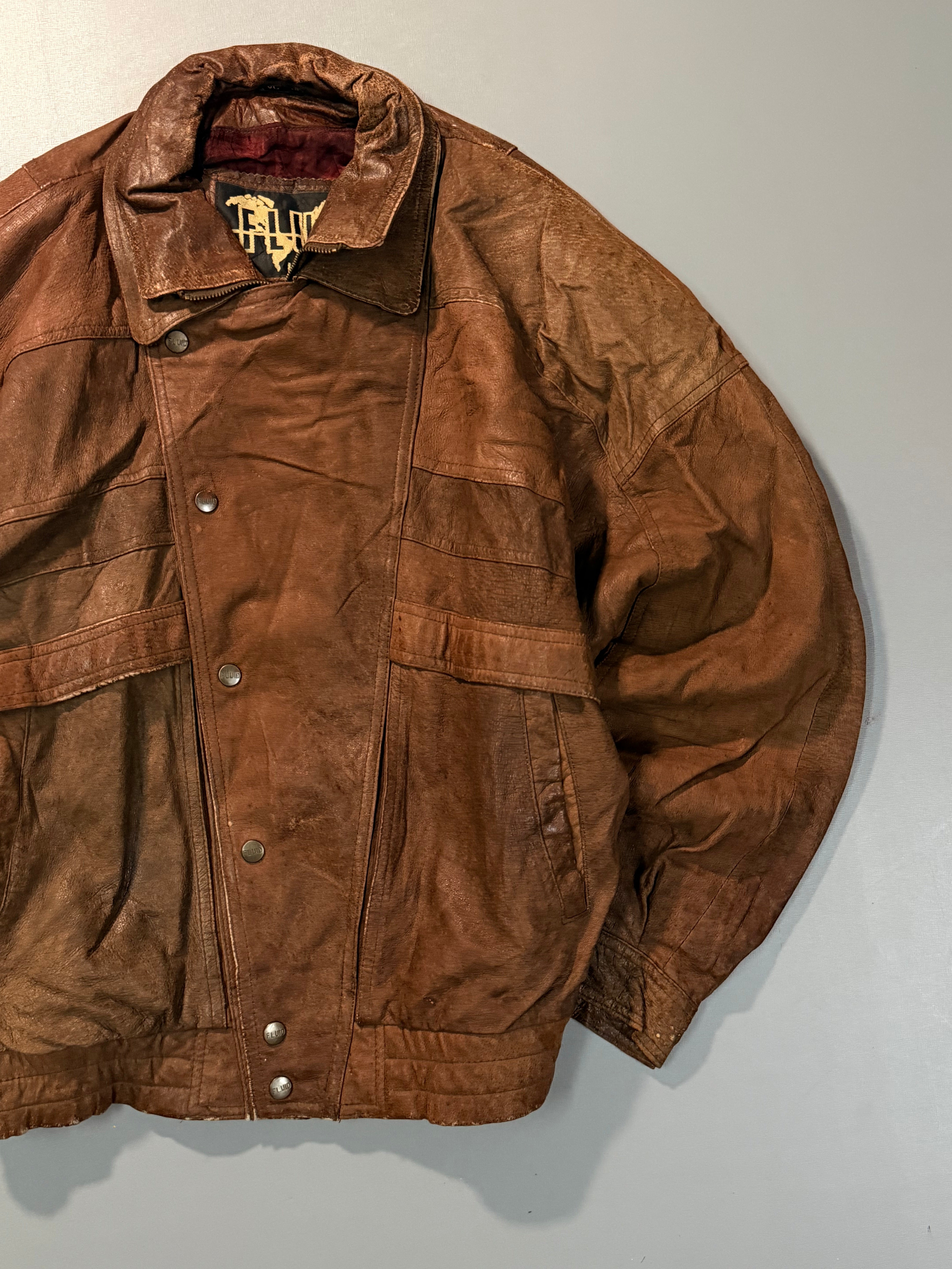 Bomber leather jacket(M/L)