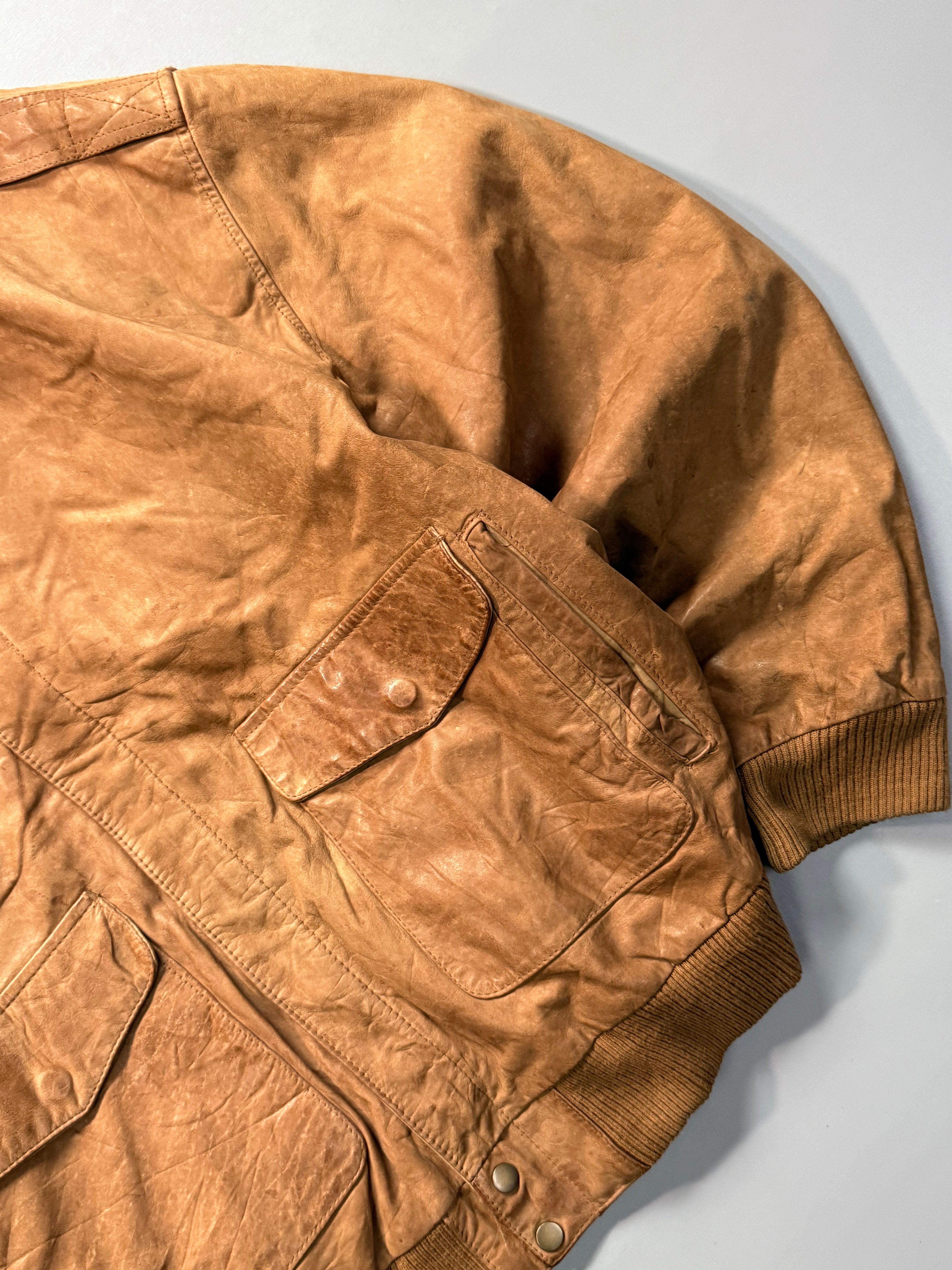 Bomber leather jacket(XL/2XL)
