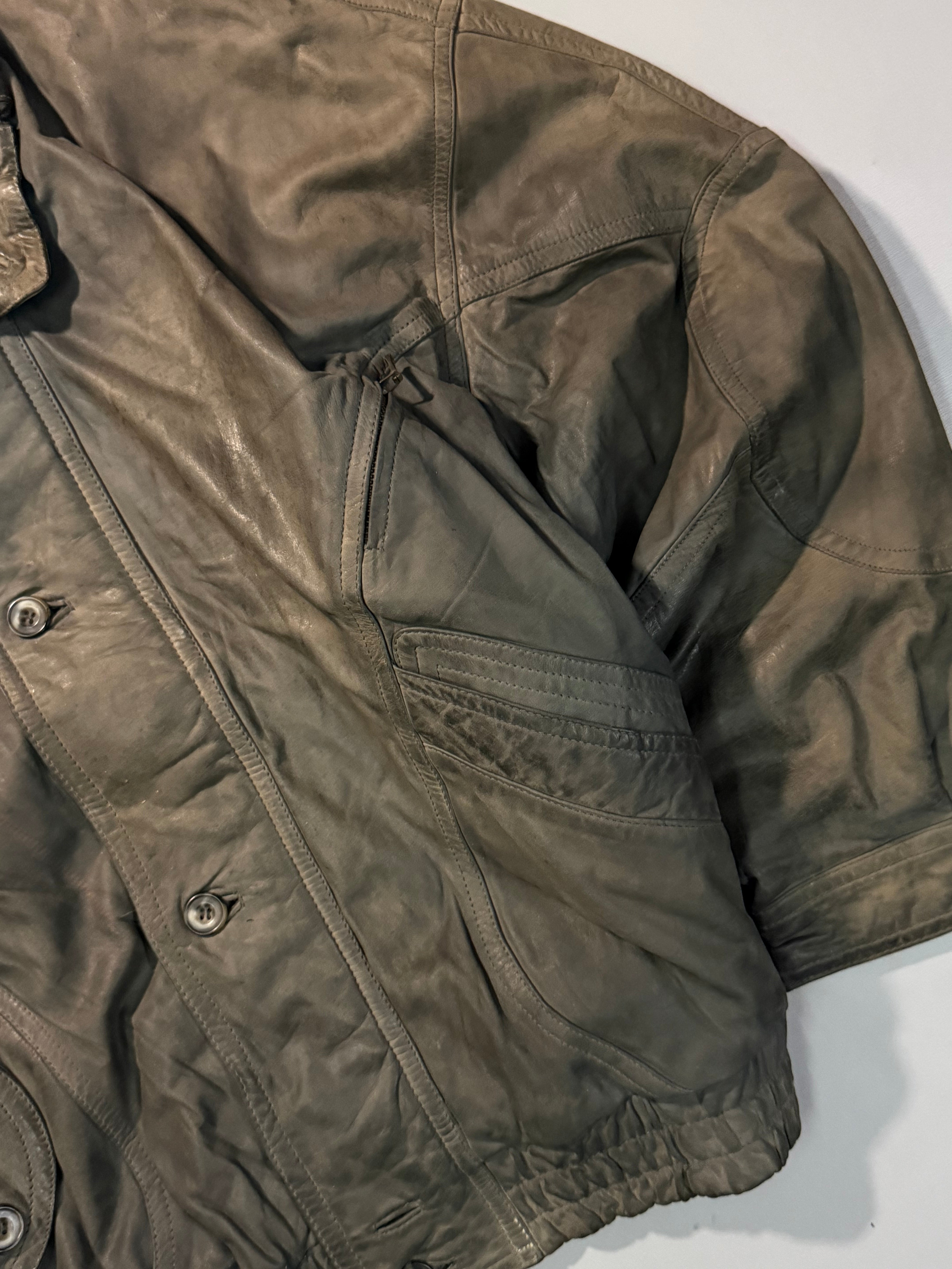 Bomber leather jacket(M/L)