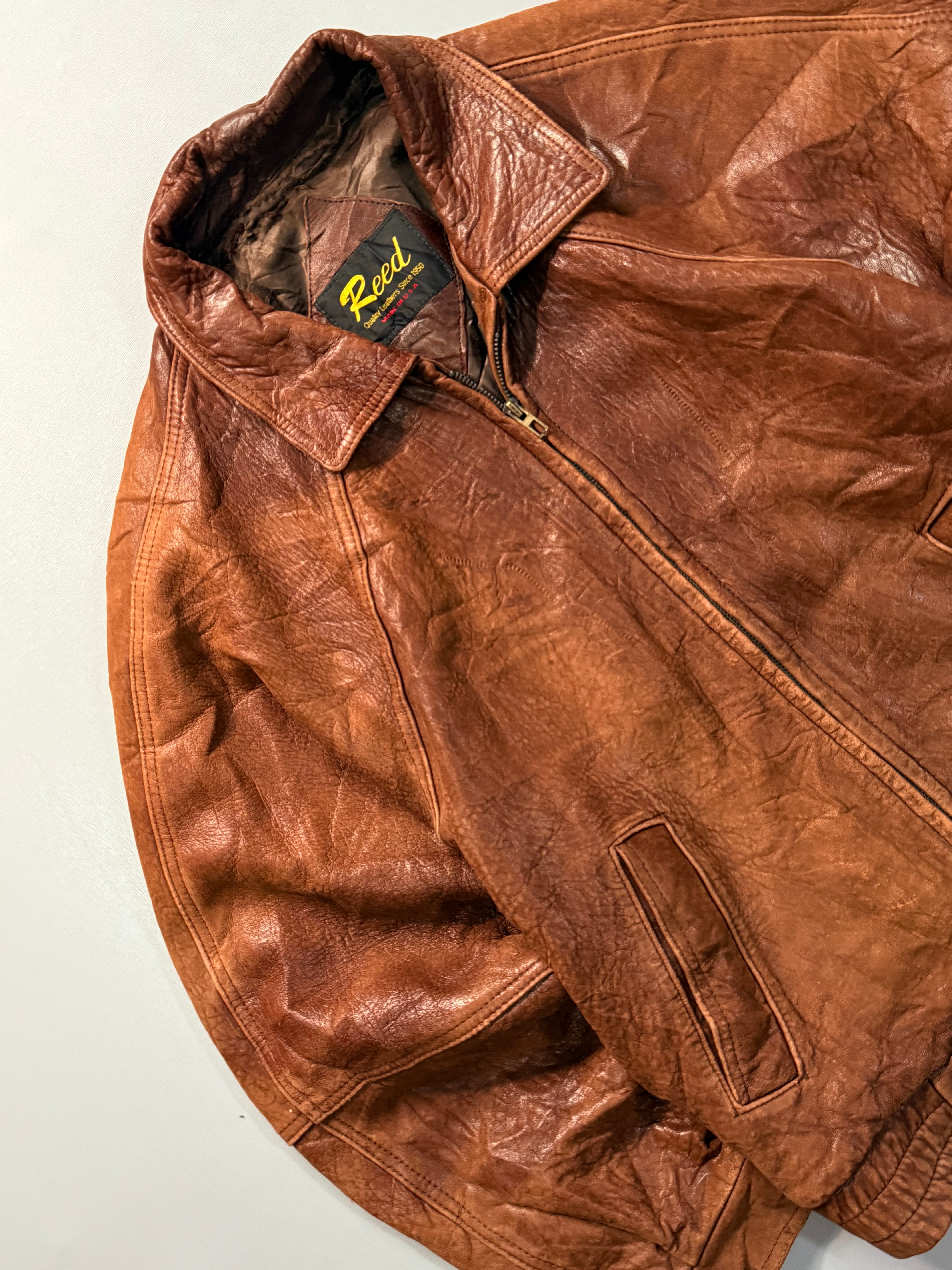 Bomber leather jacket(M/L)