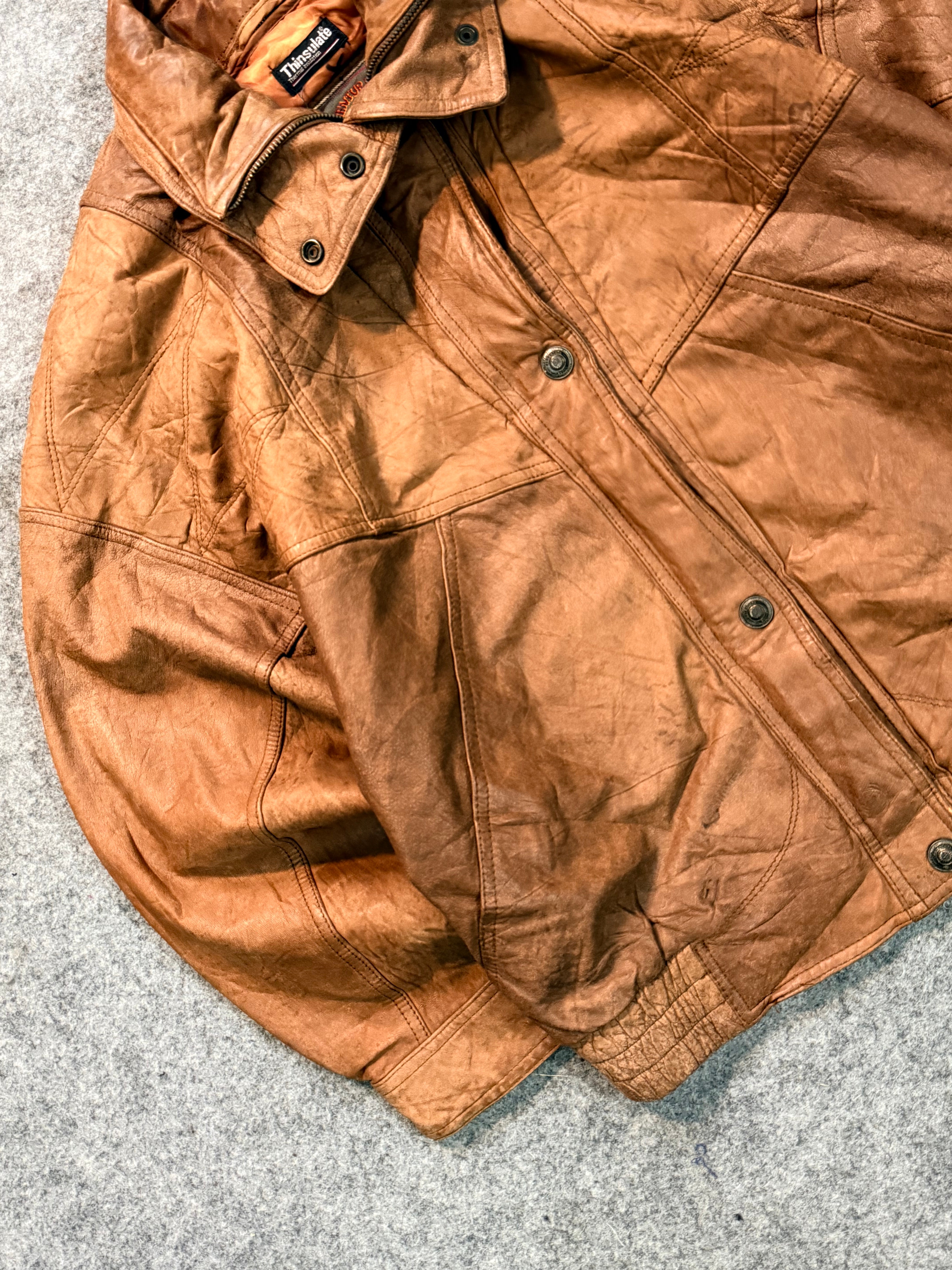 Bomber leather jacket(M/L)