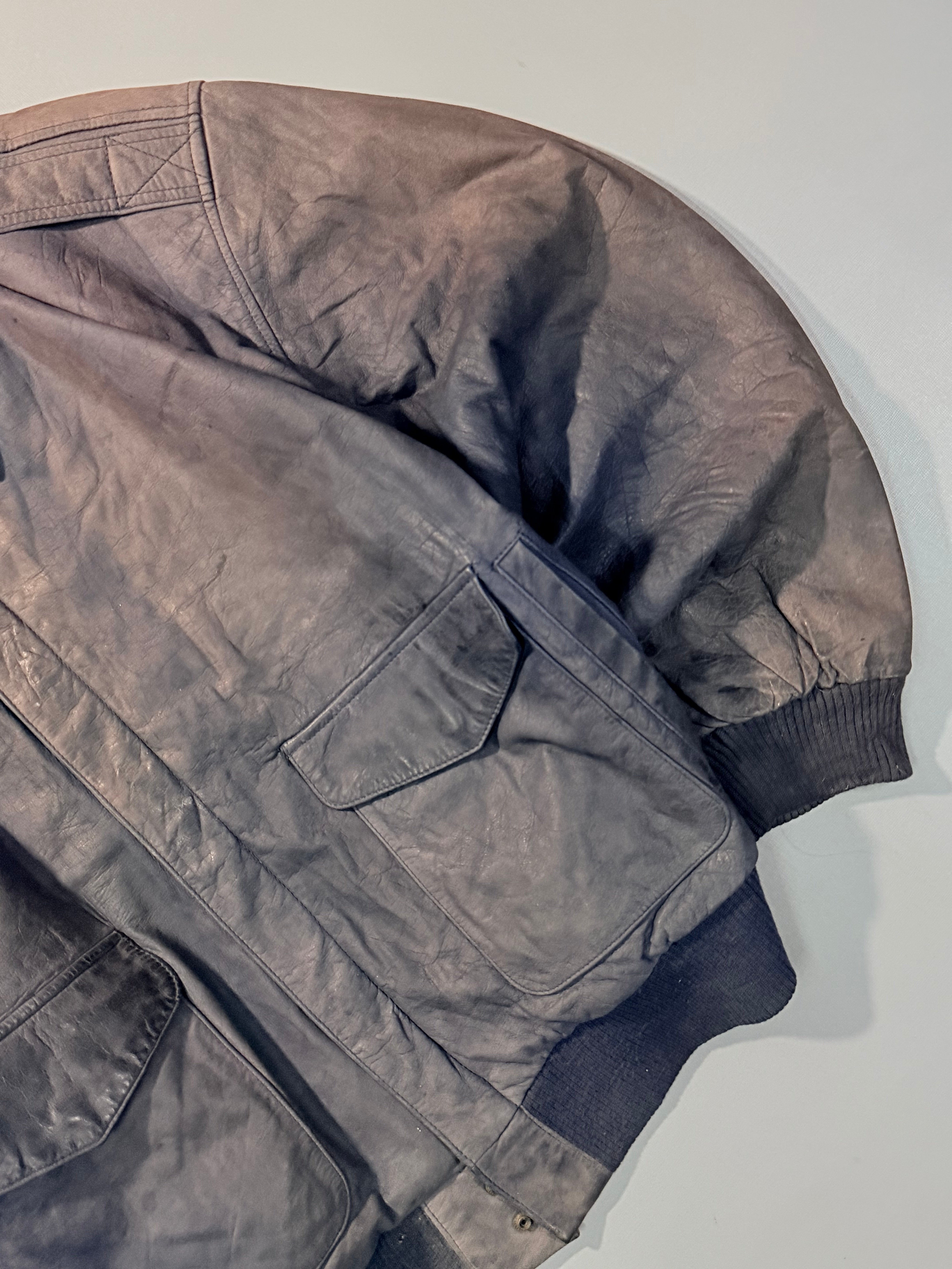 Bomber leather jacket(M/L)