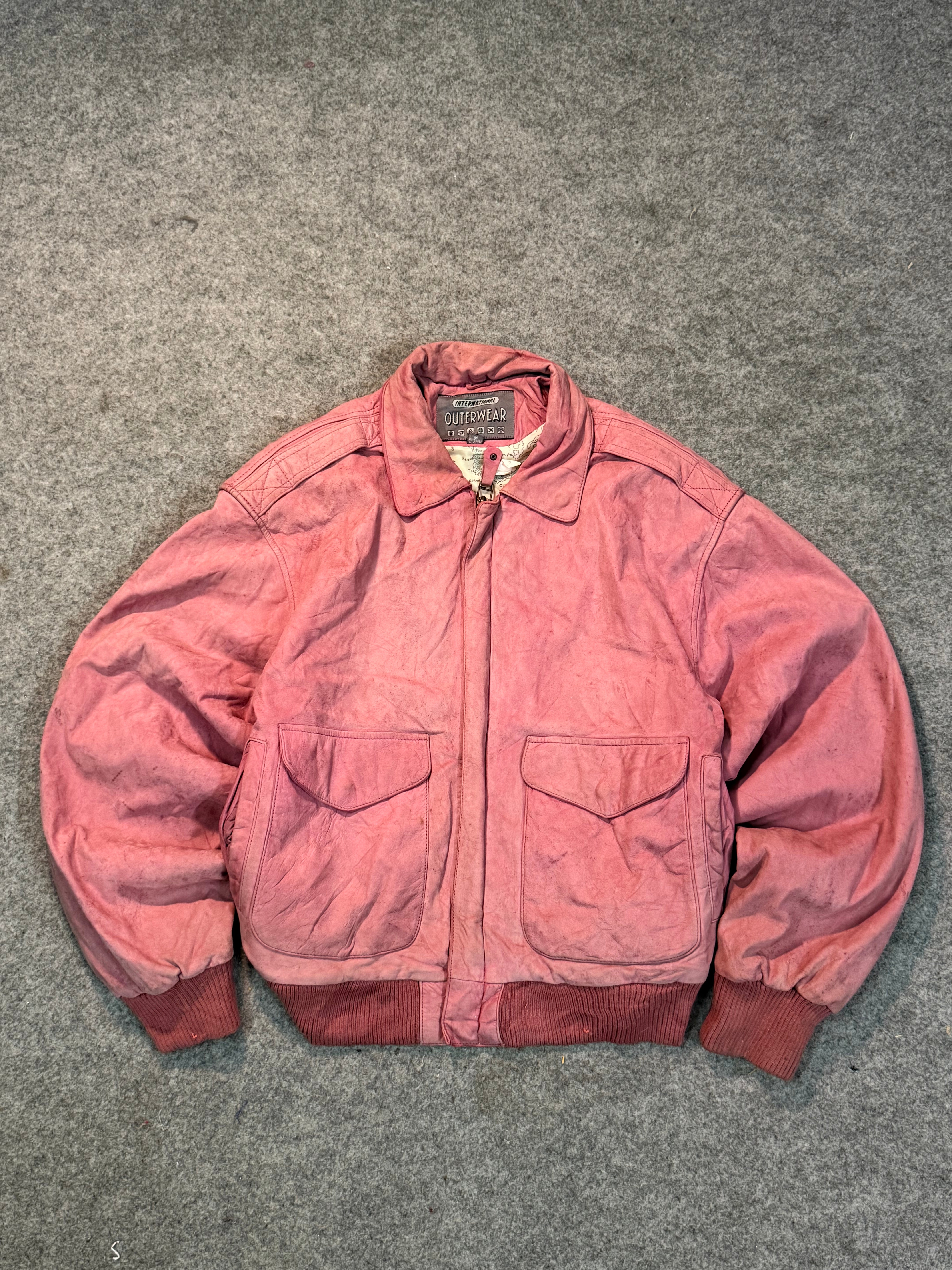 Bomber leather jacket(S/M/L)