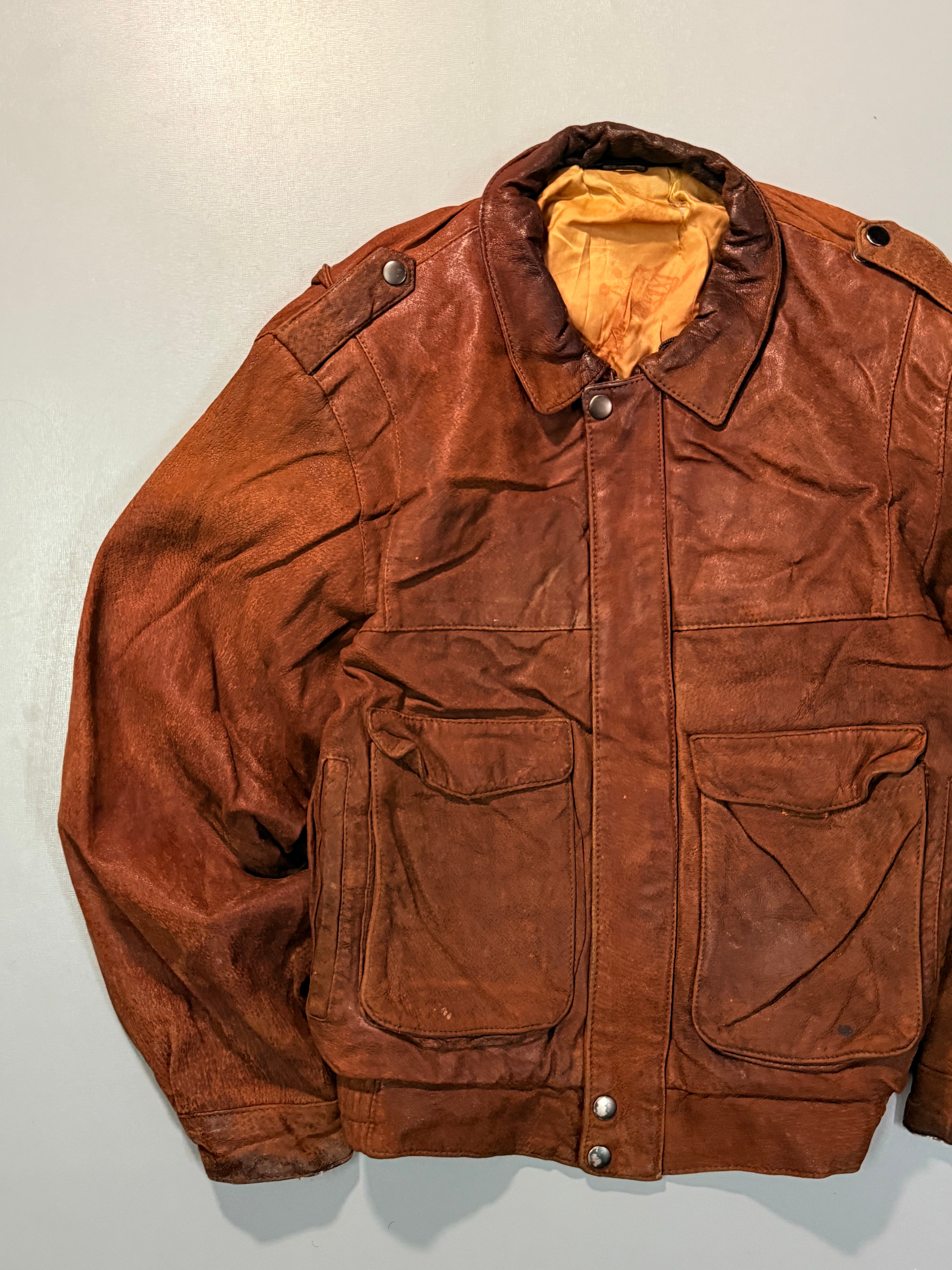 Bomber leather jacket(XS/S)