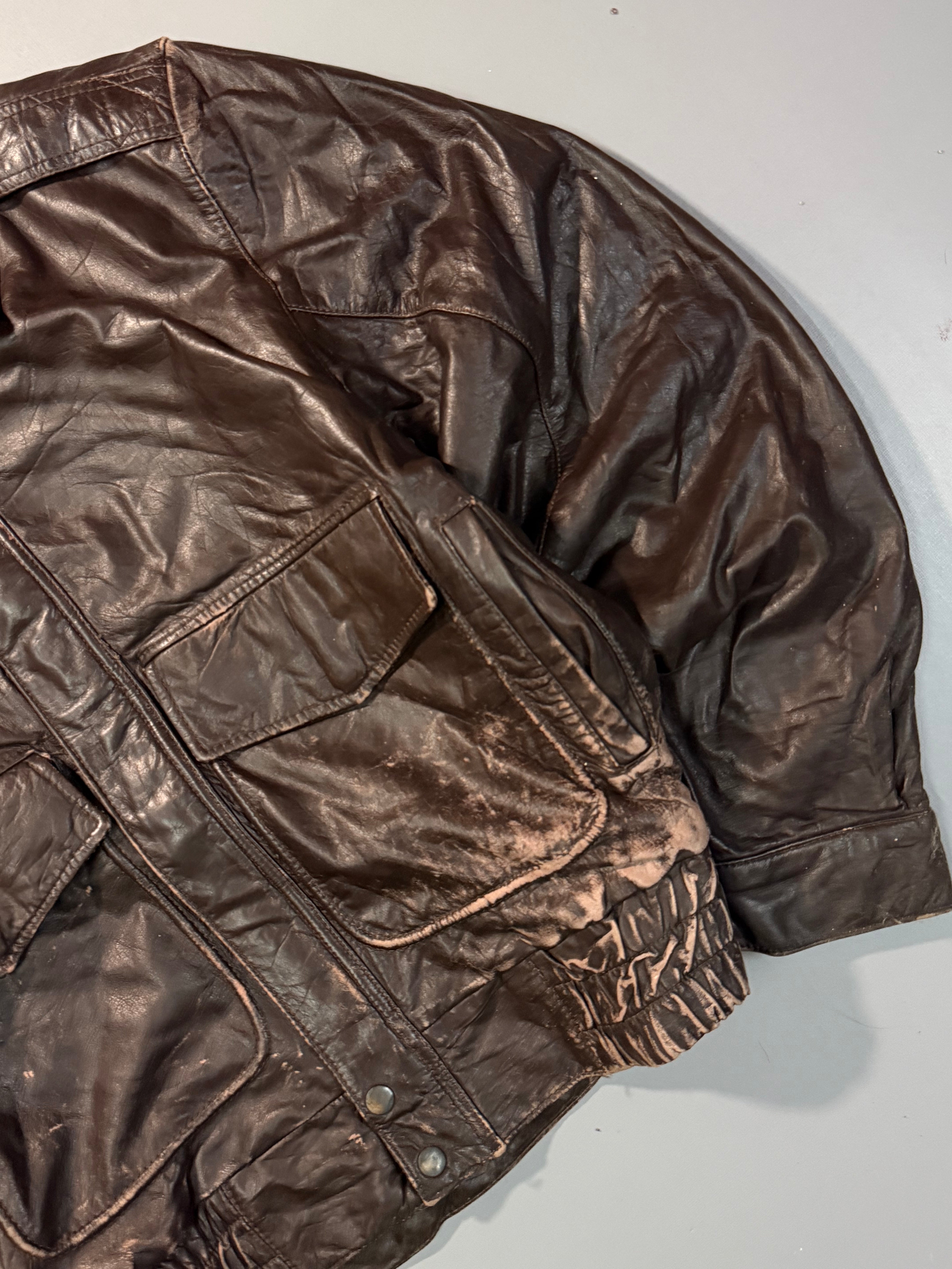 Bomber leather jacket(M/L)