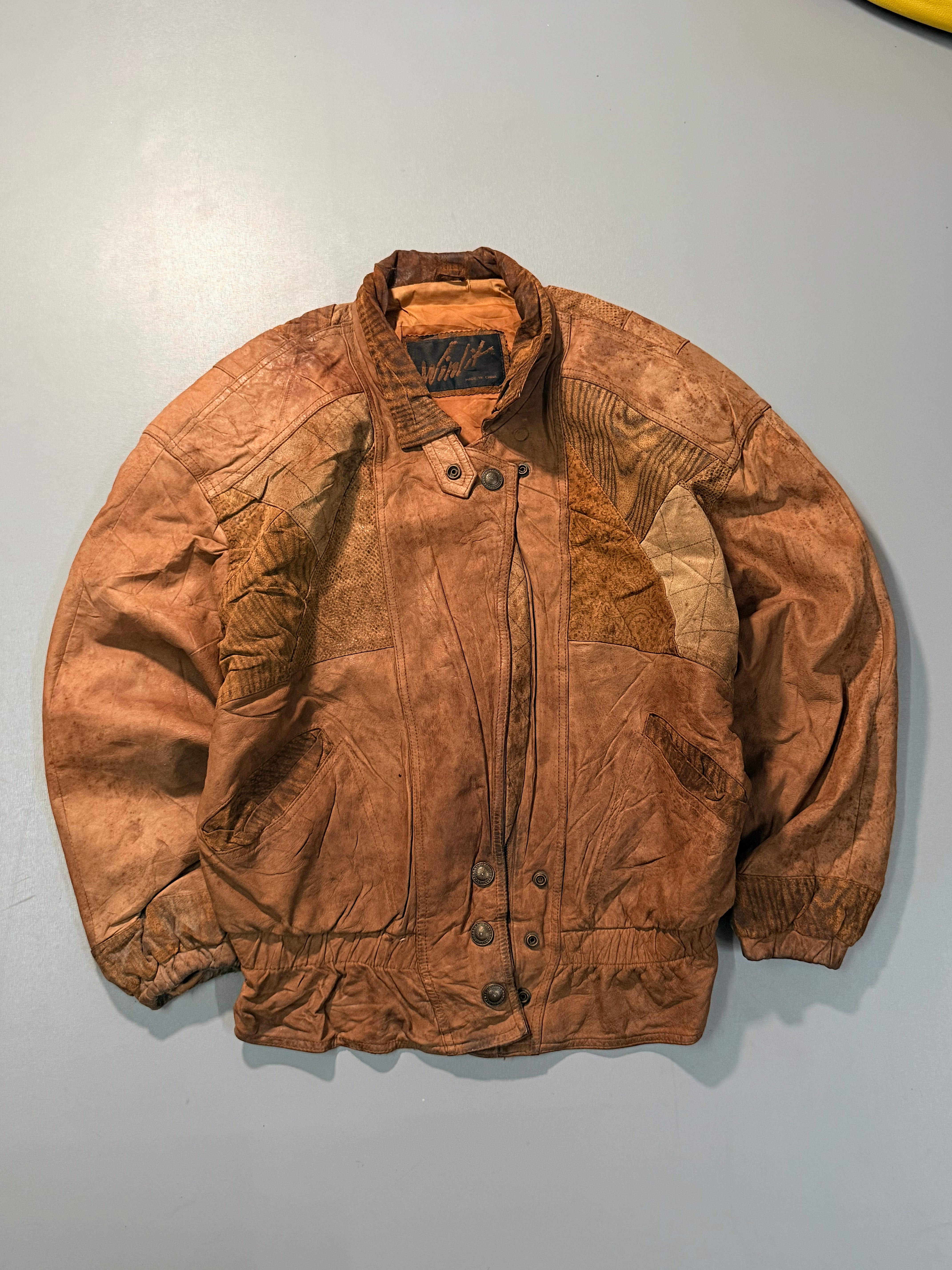 Bomber leather jacket(S/M)