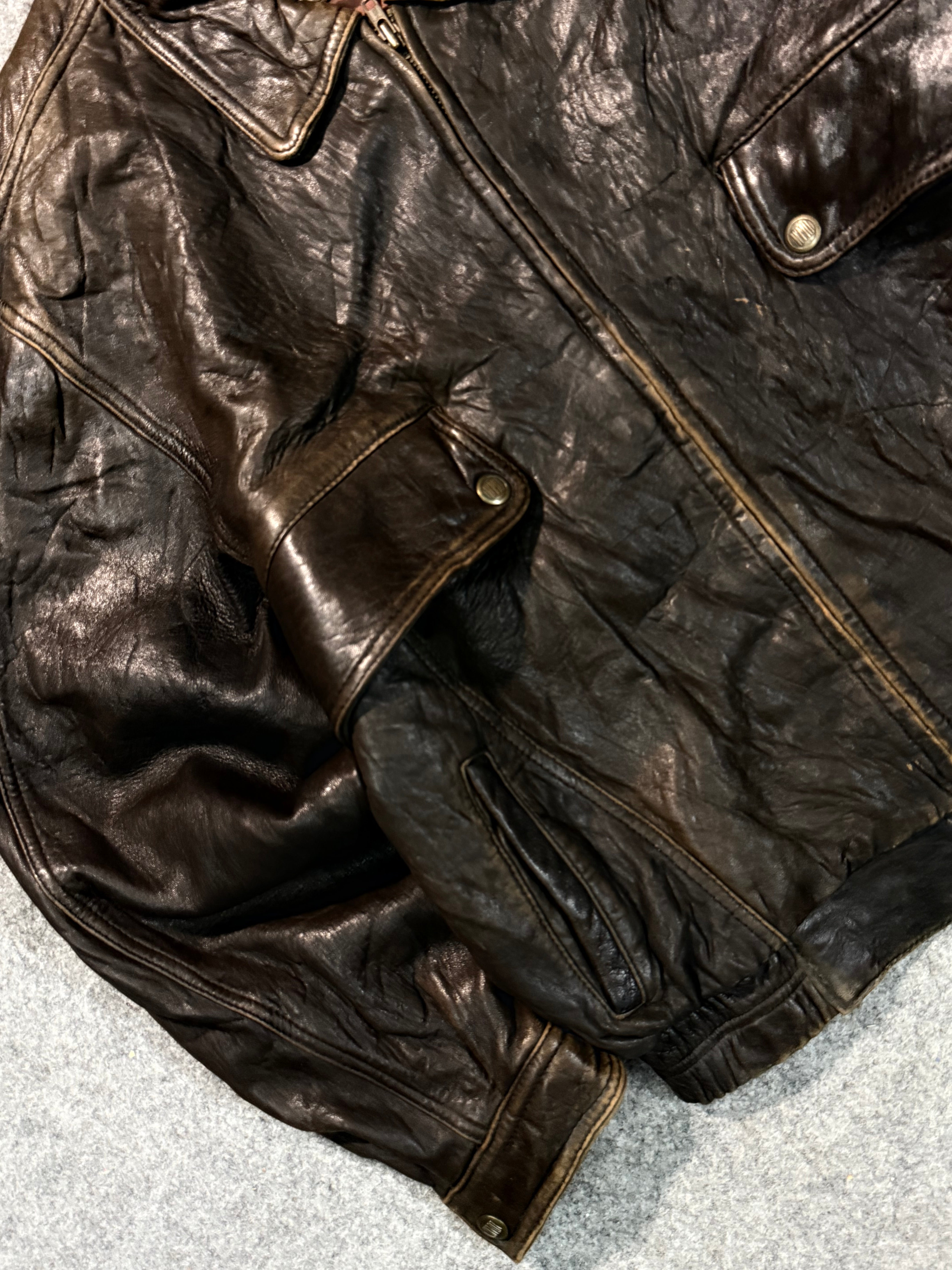 Bomber leather jacket(M/L)