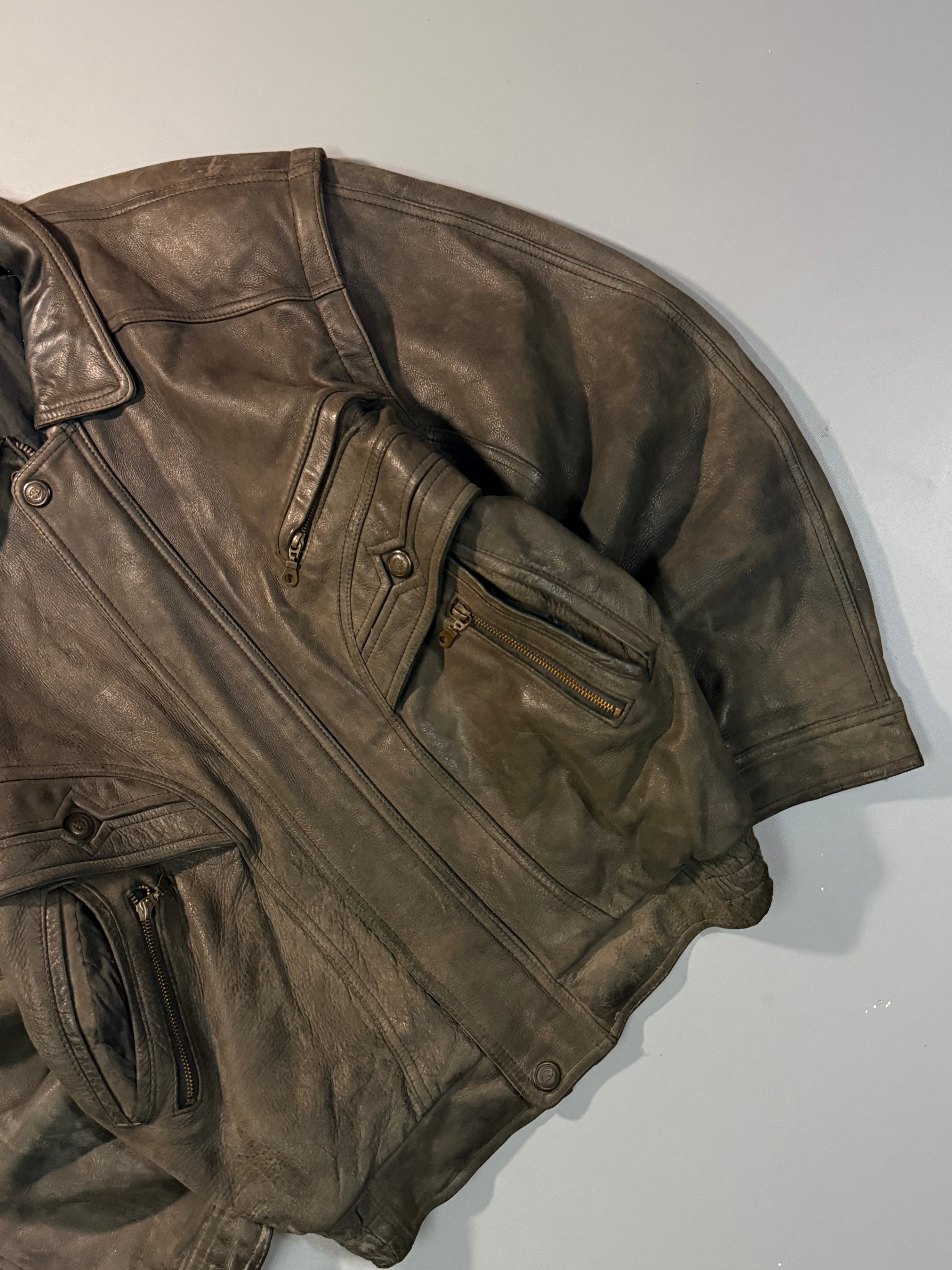 Bomber leather jacket(M/L)
