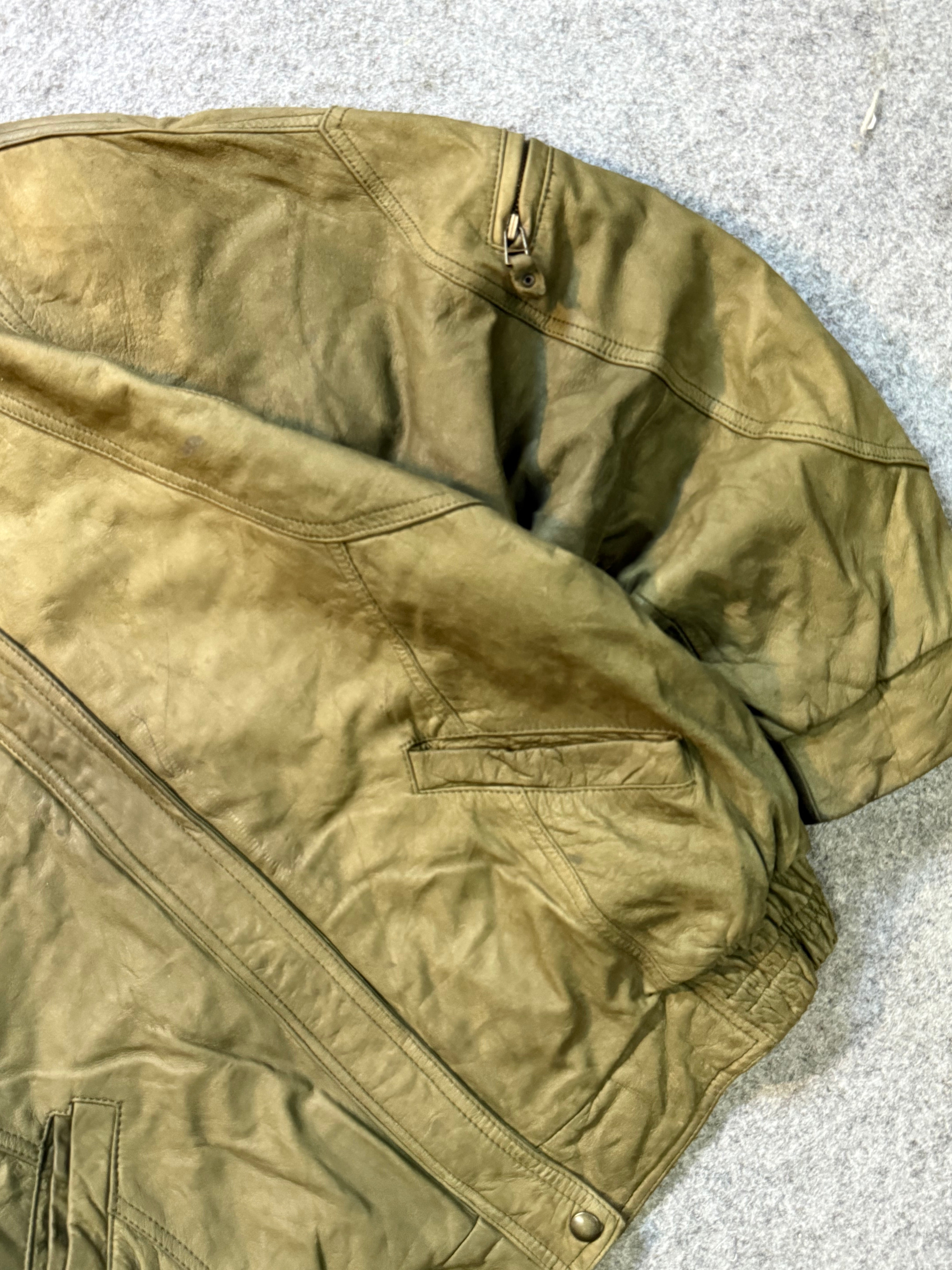 Bomber leather jacket(M/L)