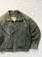 Bomber leather jacket(M/L)