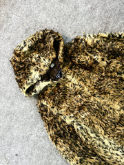 Animal print fur coat(XS/S)