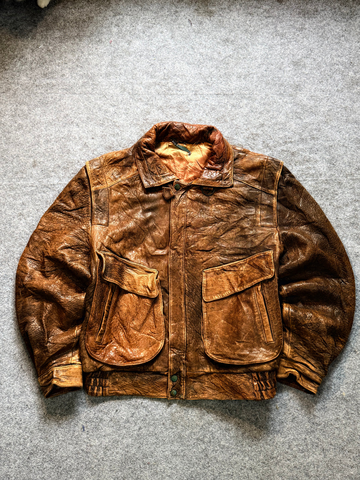 Pilot bomber leather jacket(M/L/XL)