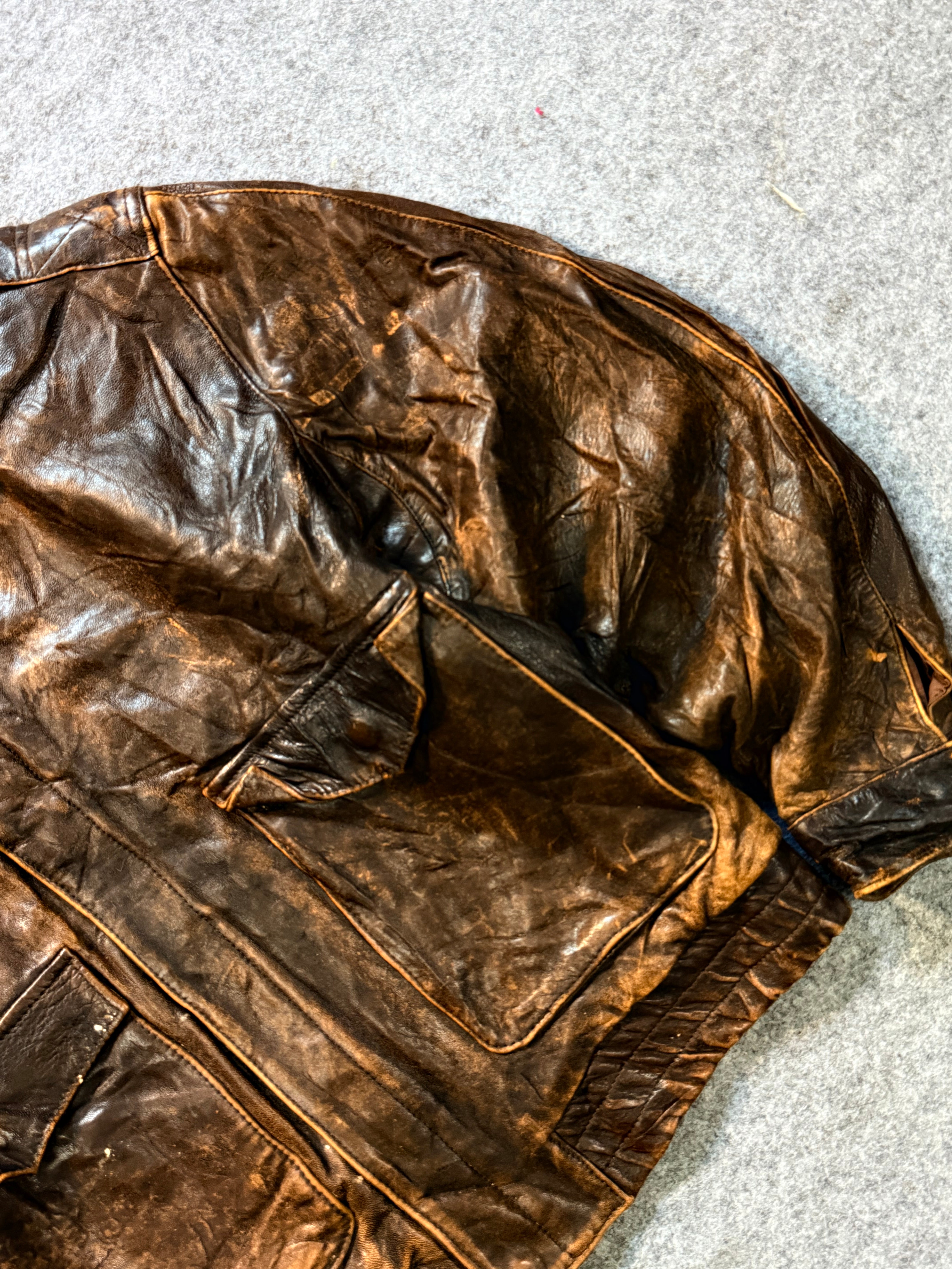 Bomber leather jacket(S/M/L)