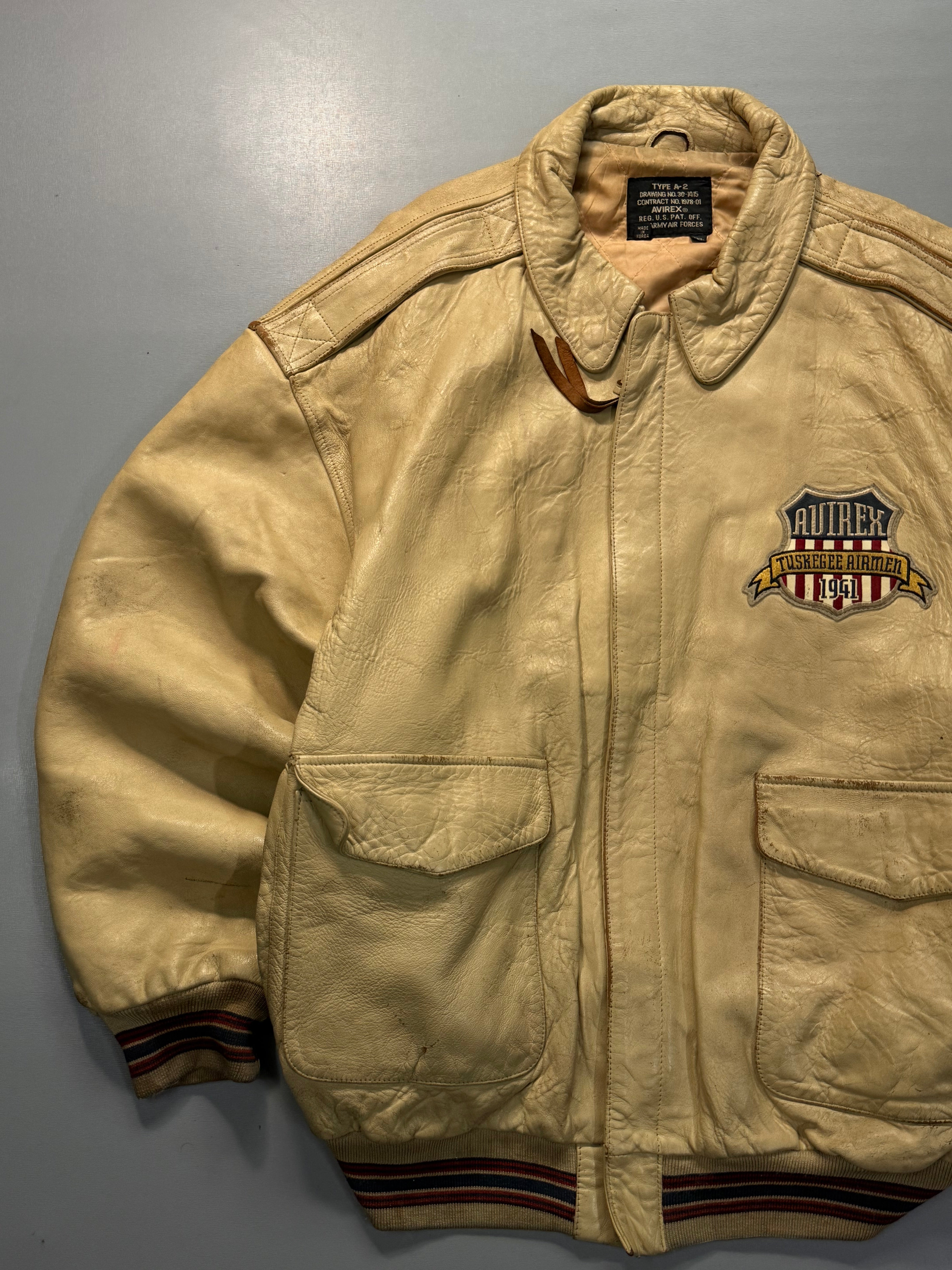 Avirex bomber leather jacket(2XL-3XL)
