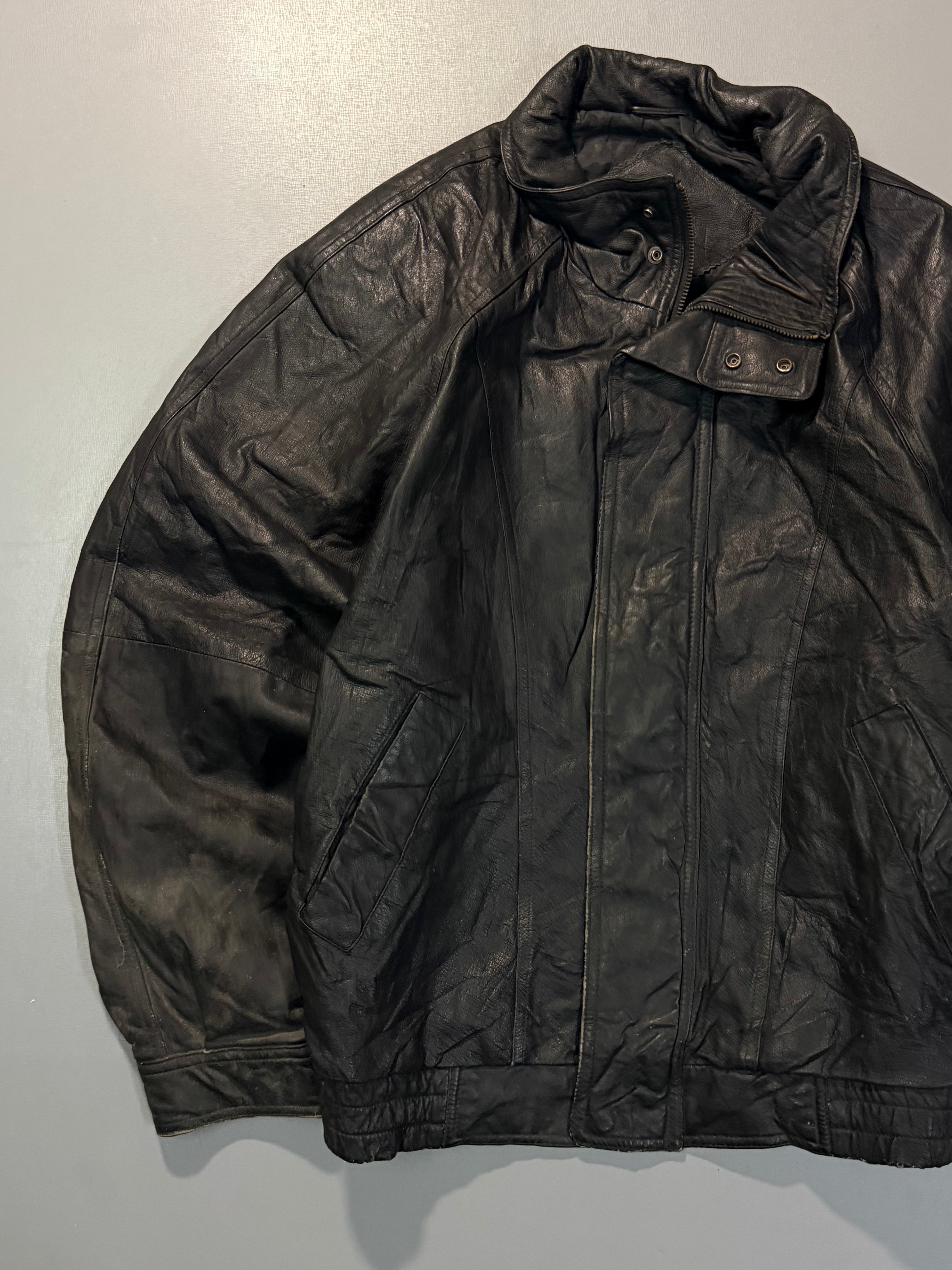 Bomber leather jacket(M/L)
