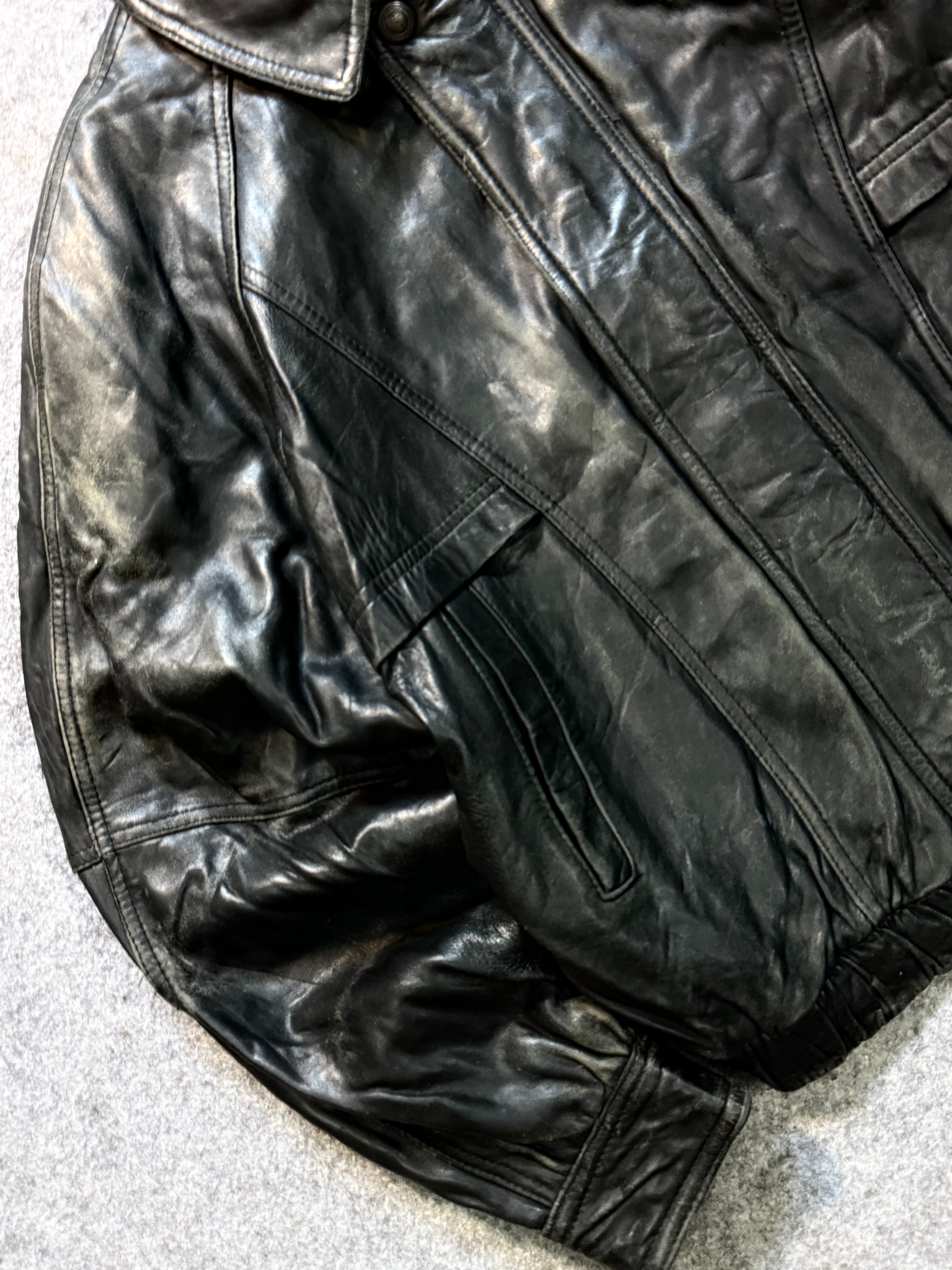 Bomber leather jacket(M/L)