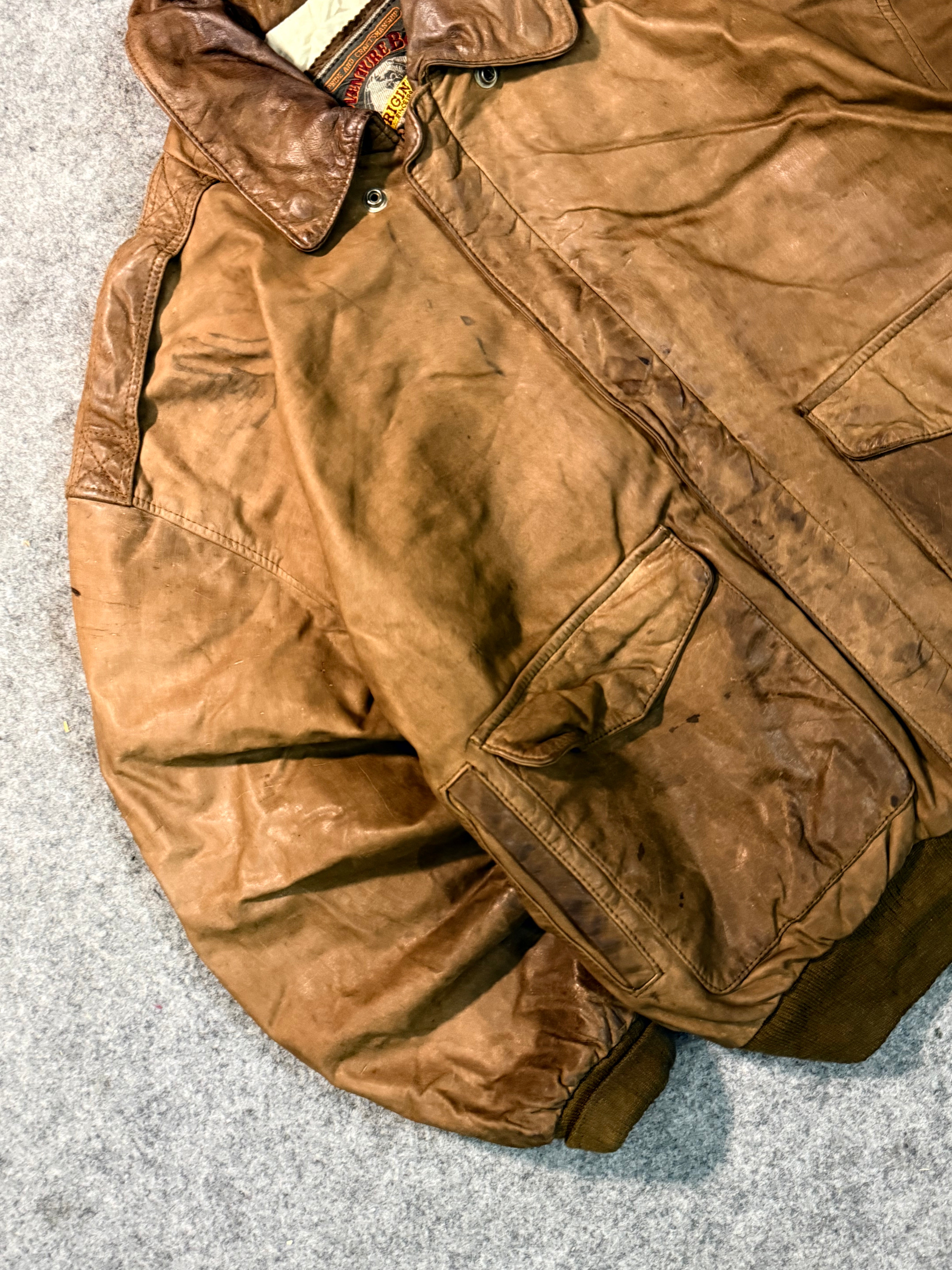 Bomber leather jacket(M/L)