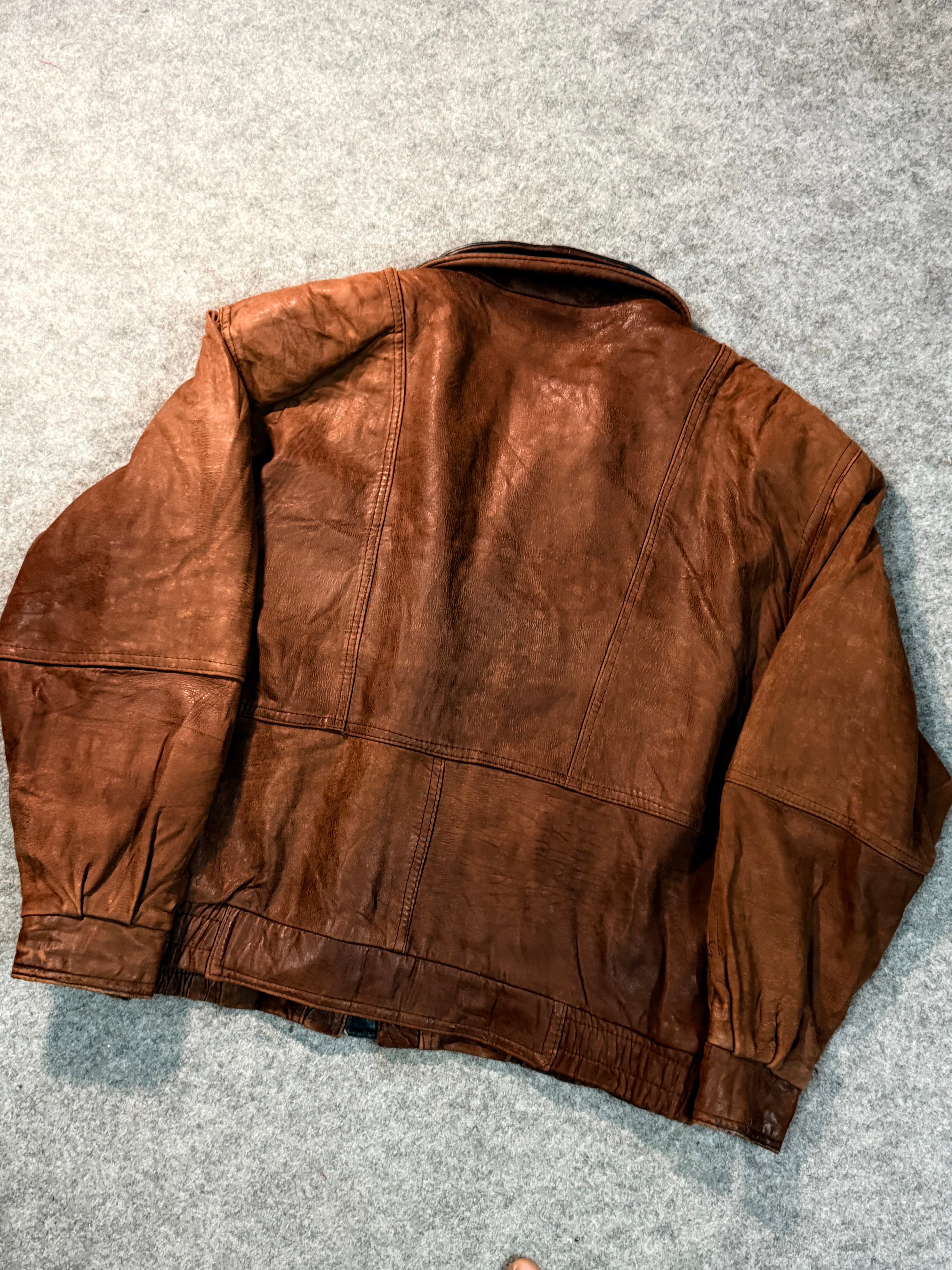 Bomber leather jacket(XL+)