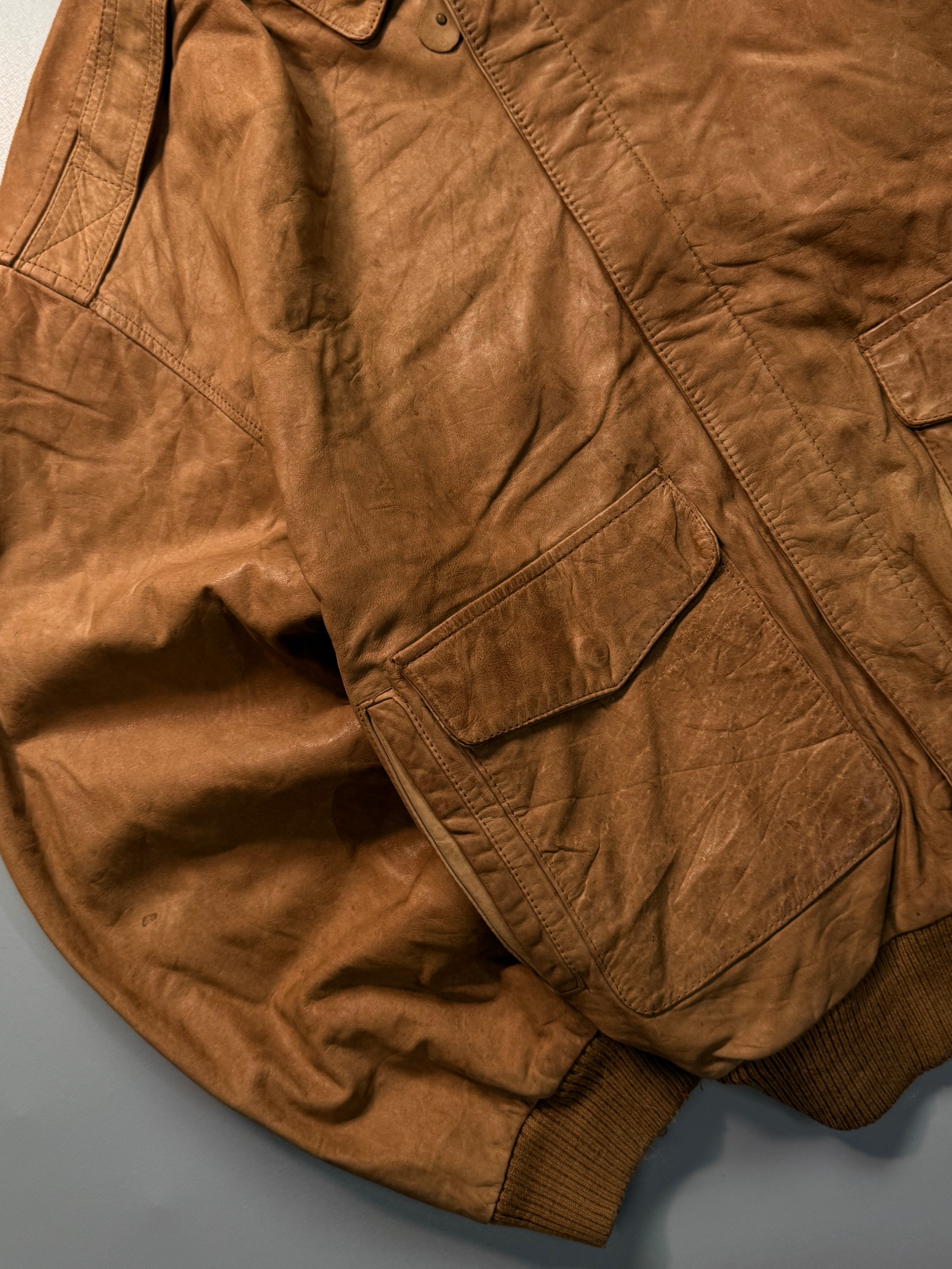 Bomber leather jacket(XL/2XL)