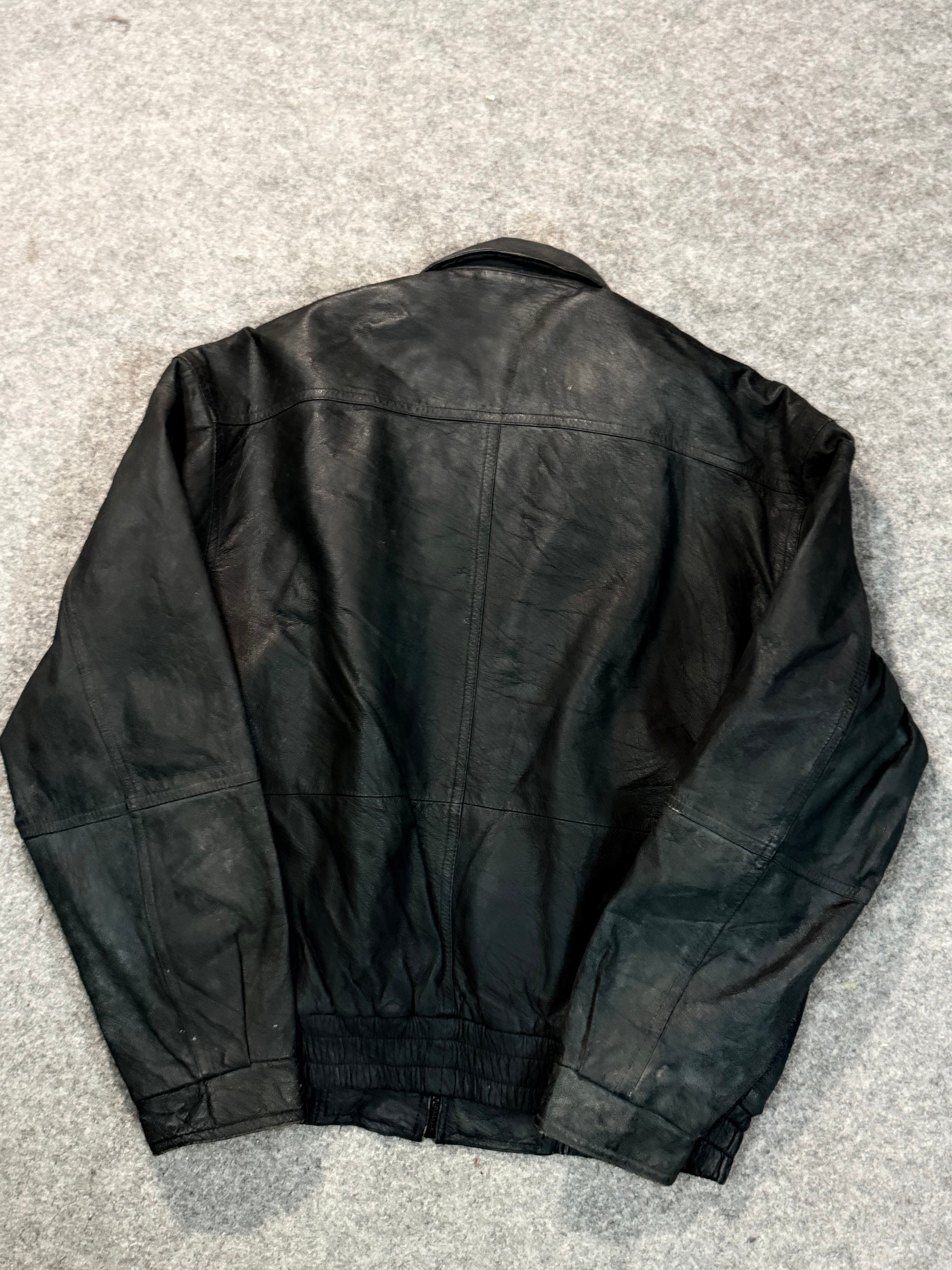 Bomber leather jacket(M/L)
