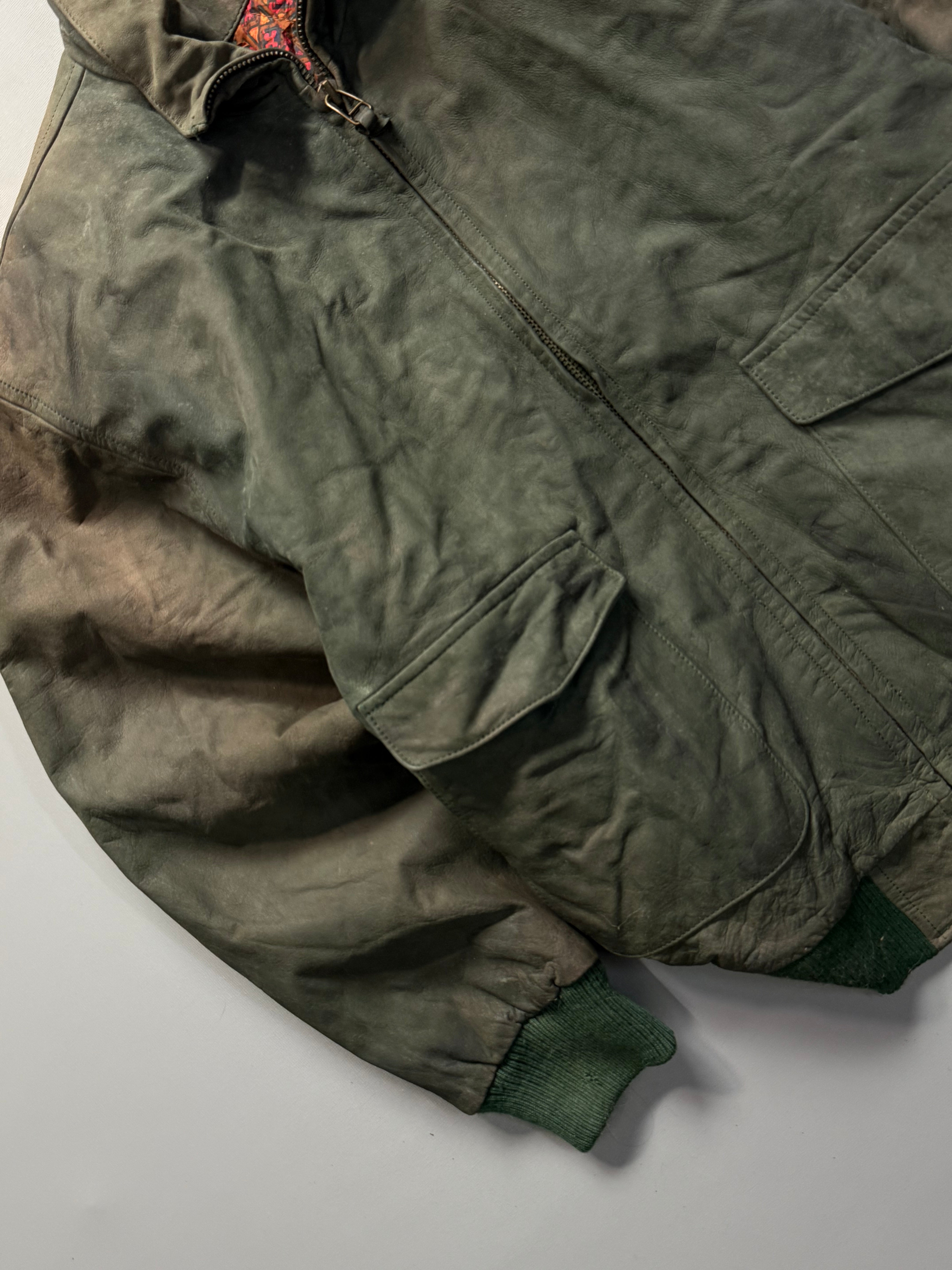 Bomber leather jacket(M/L)