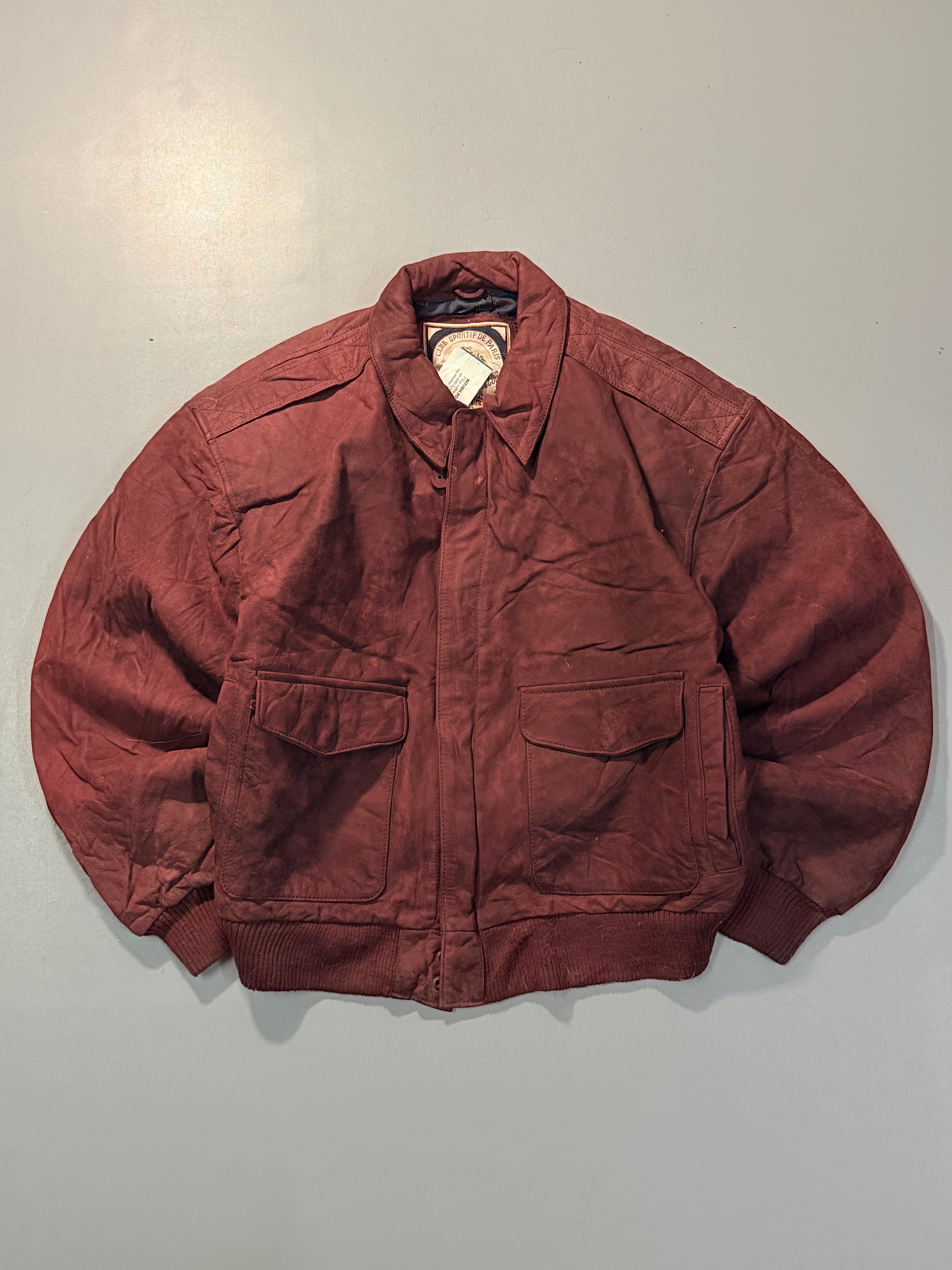 Bomber leather jacket(M/L)