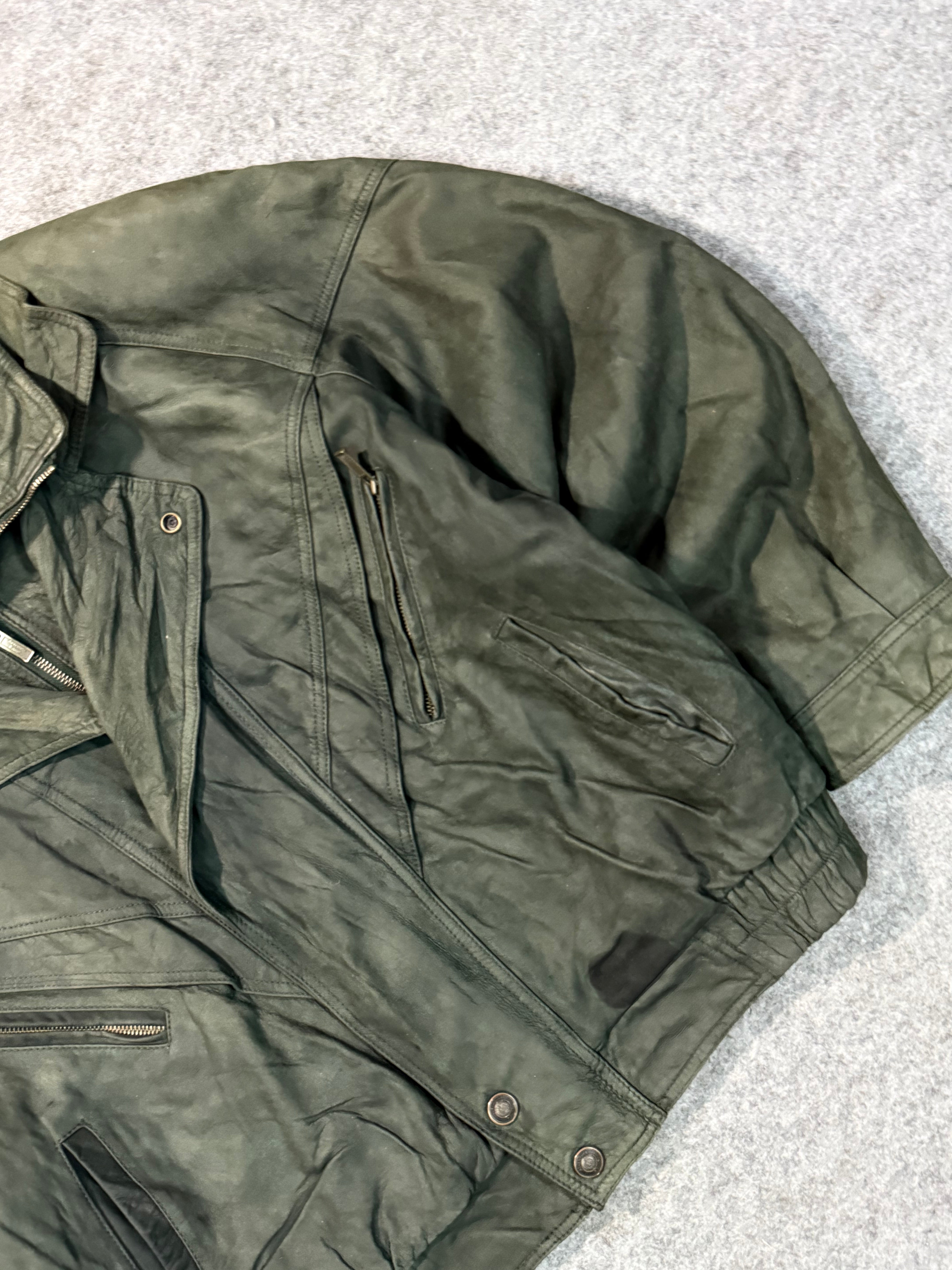 Bomber leather jacket(M/L)