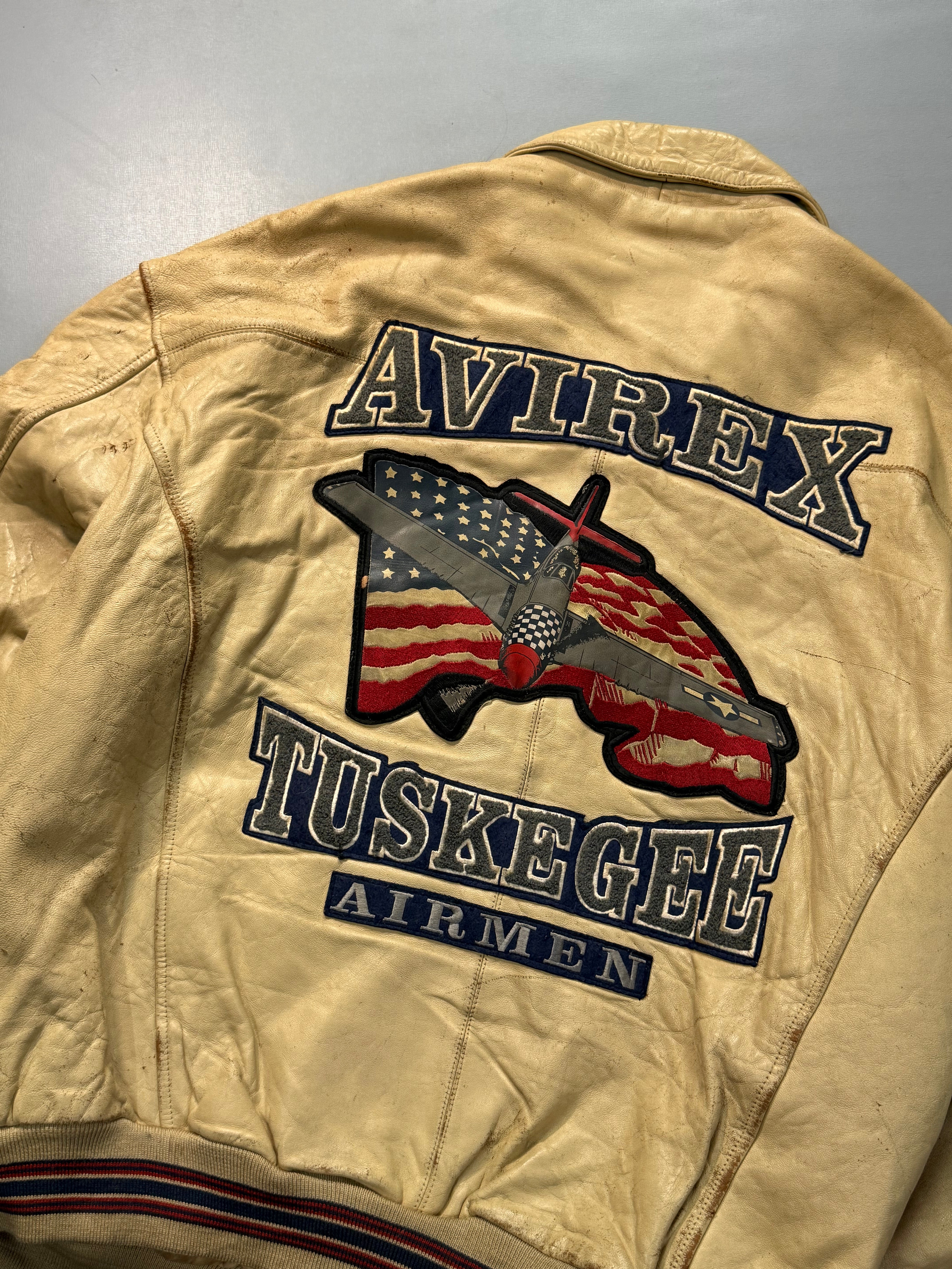 Avirex bomber leather jacket(2XL-3XL)